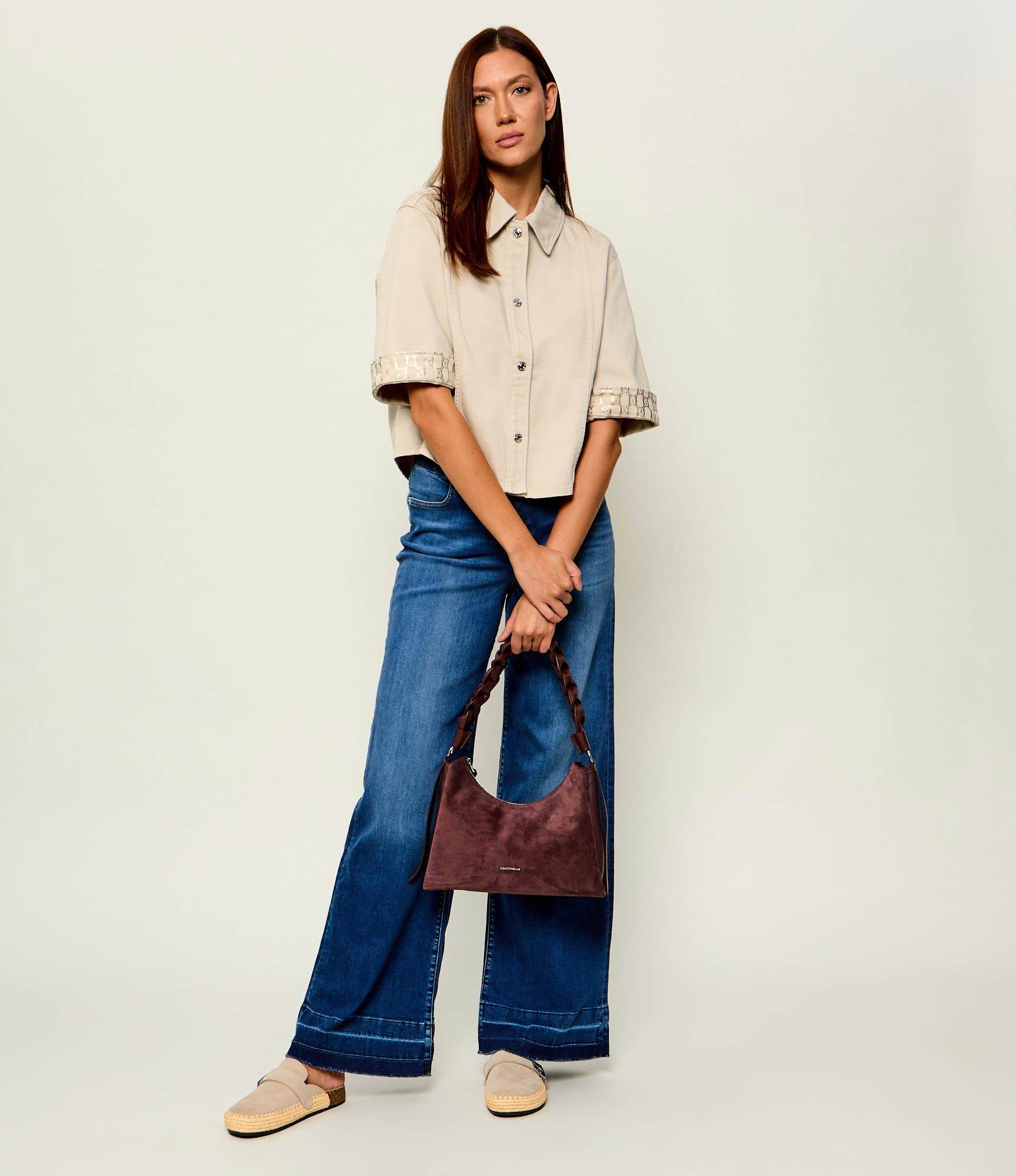 Coccinelle Hobo Boheme | piele întoarsă cu adaos de piele