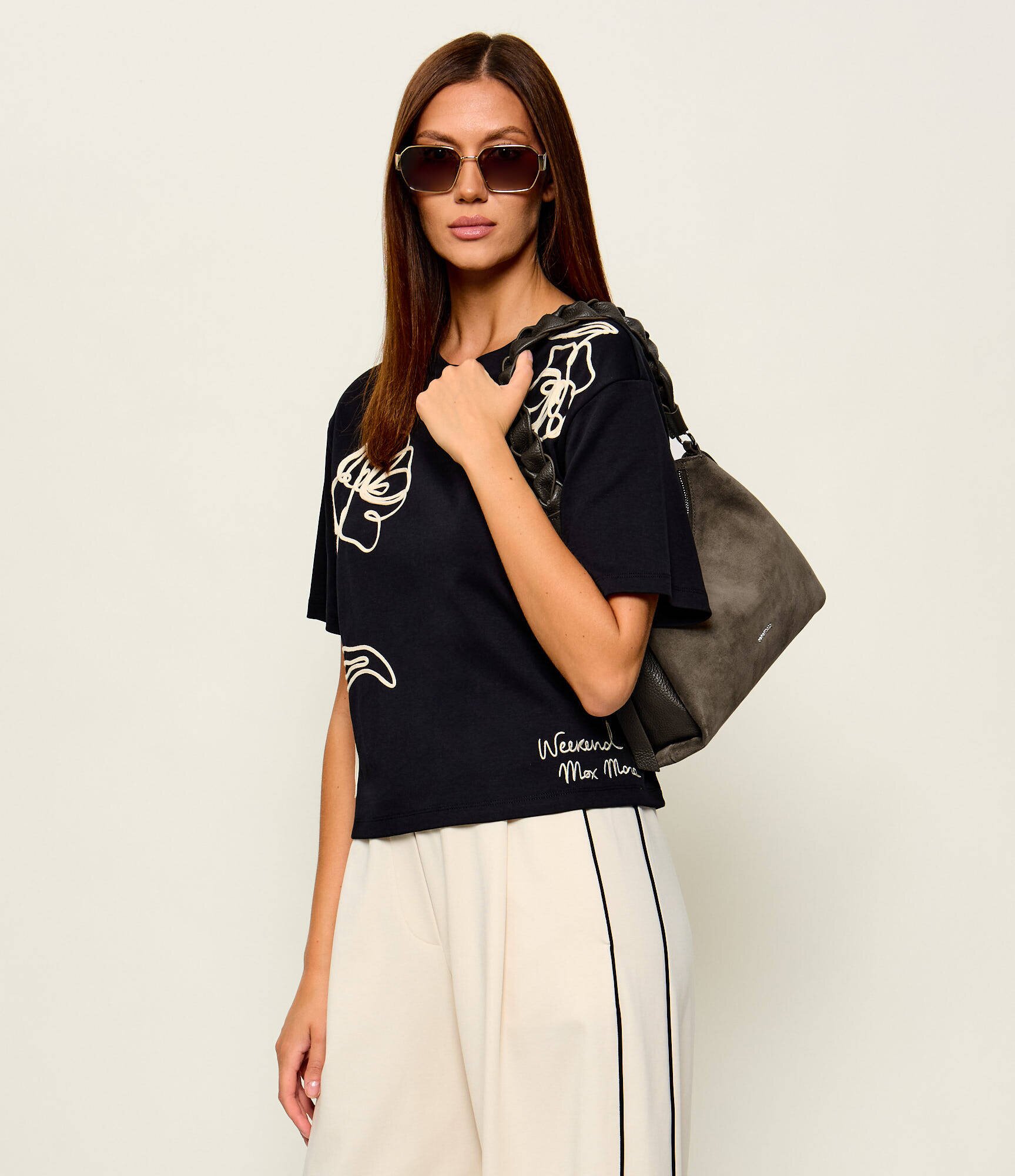 Coccinelle Hobo Boheme | piele întoarsă cu adaos de piele