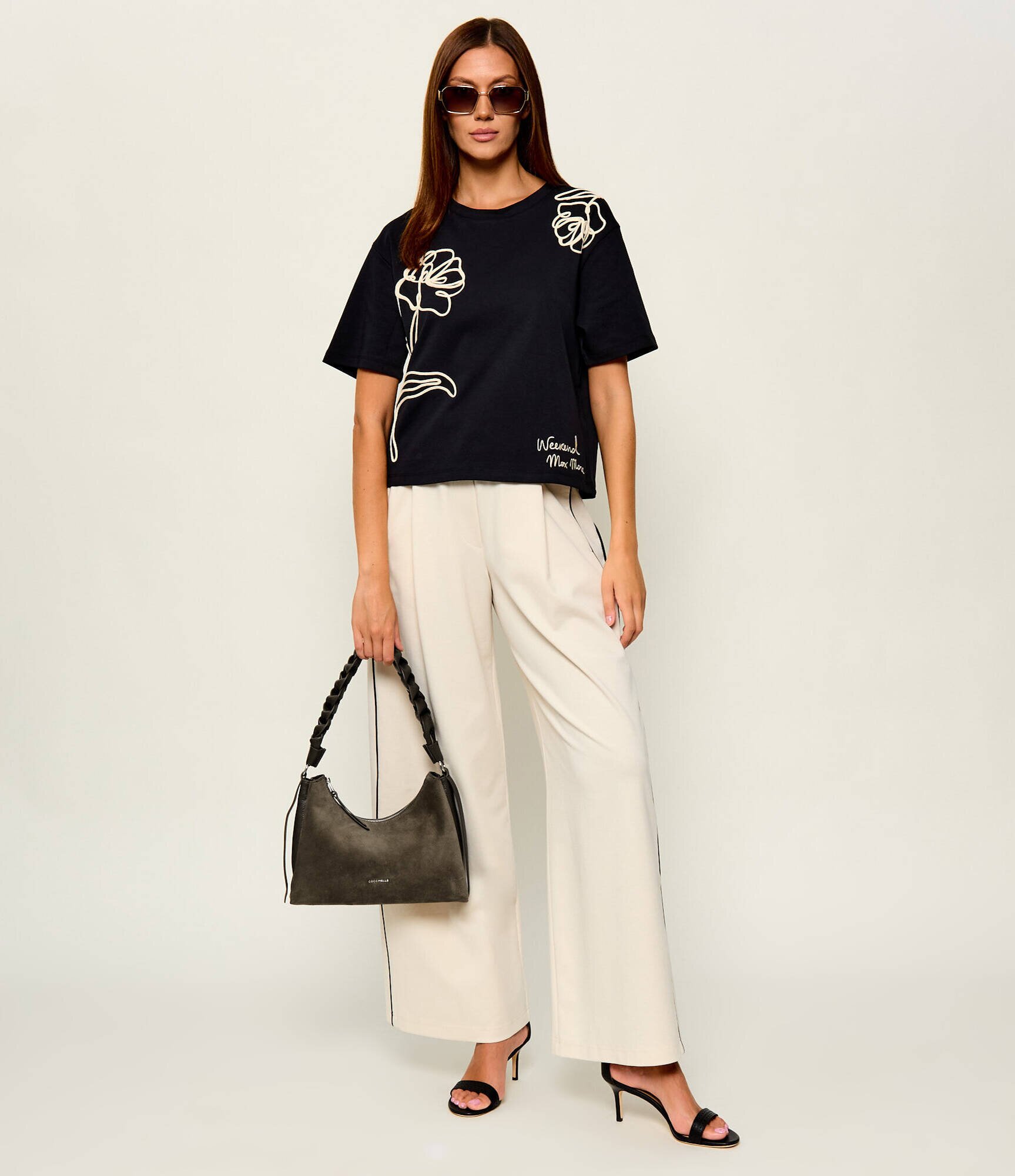 Coccinelle Hobo Boheme | piele întoarsă cu adaos de piele