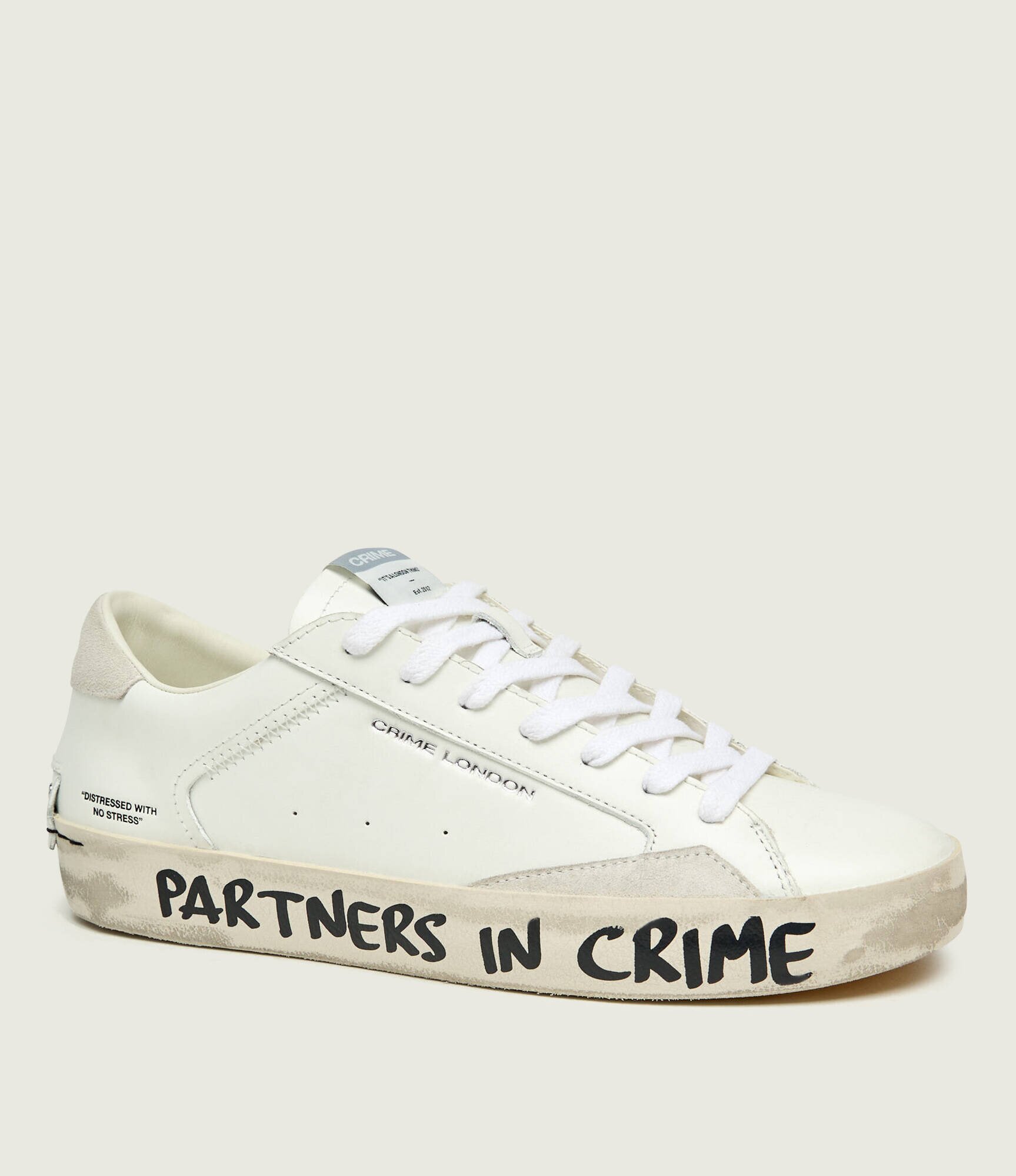 Crime London Teniși din piele Distressed