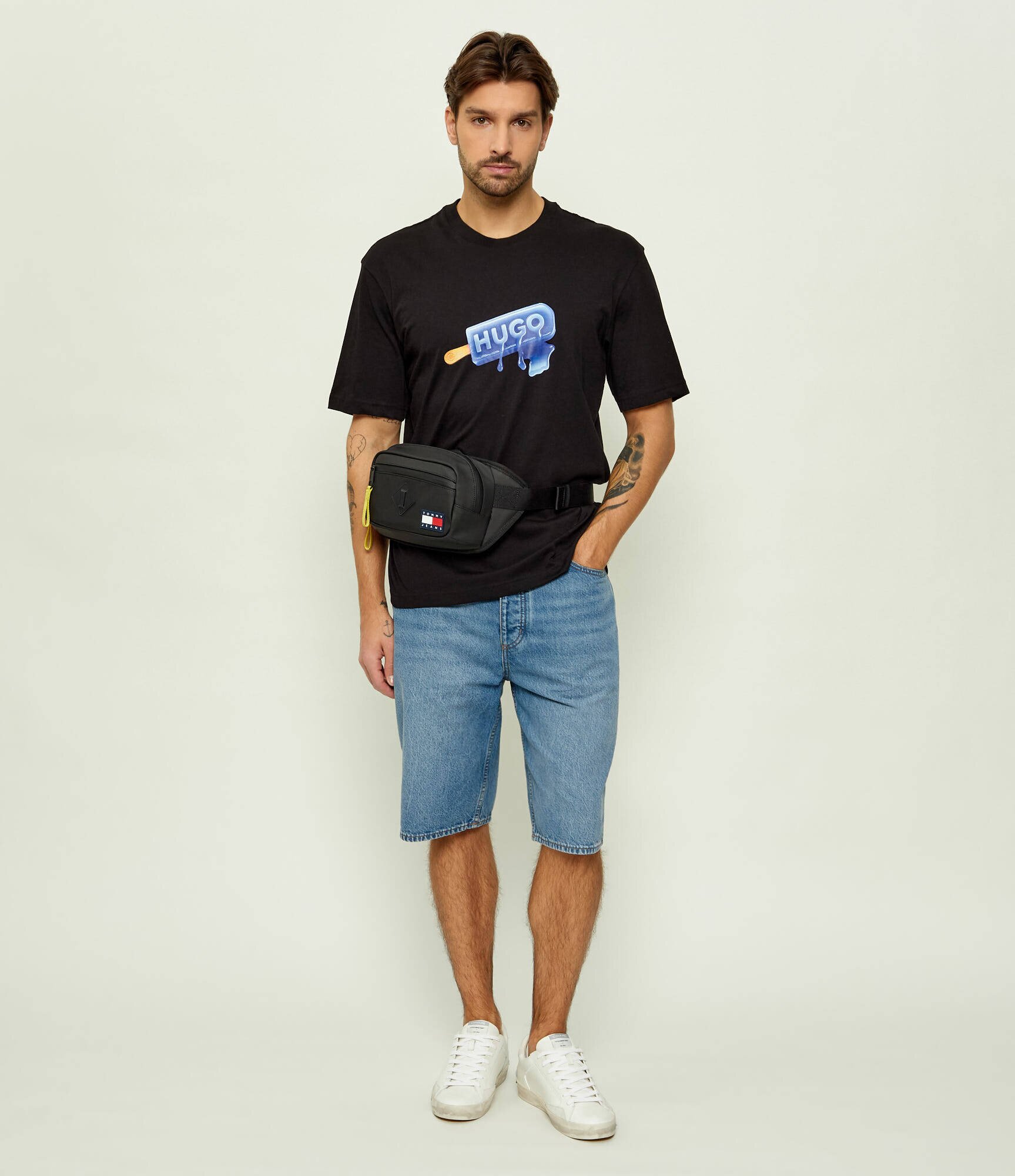 Crime London Teniși din piele Distressed