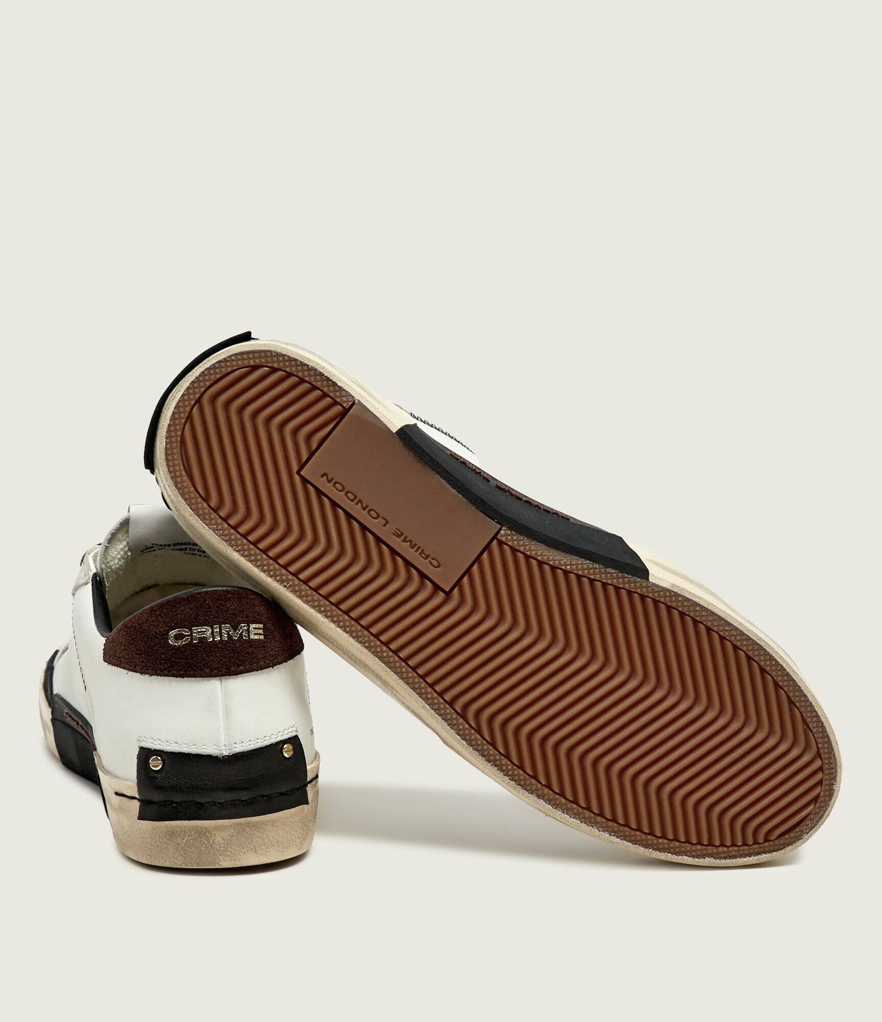 Crime London Teniși din piele Distressed | piele întoarsă