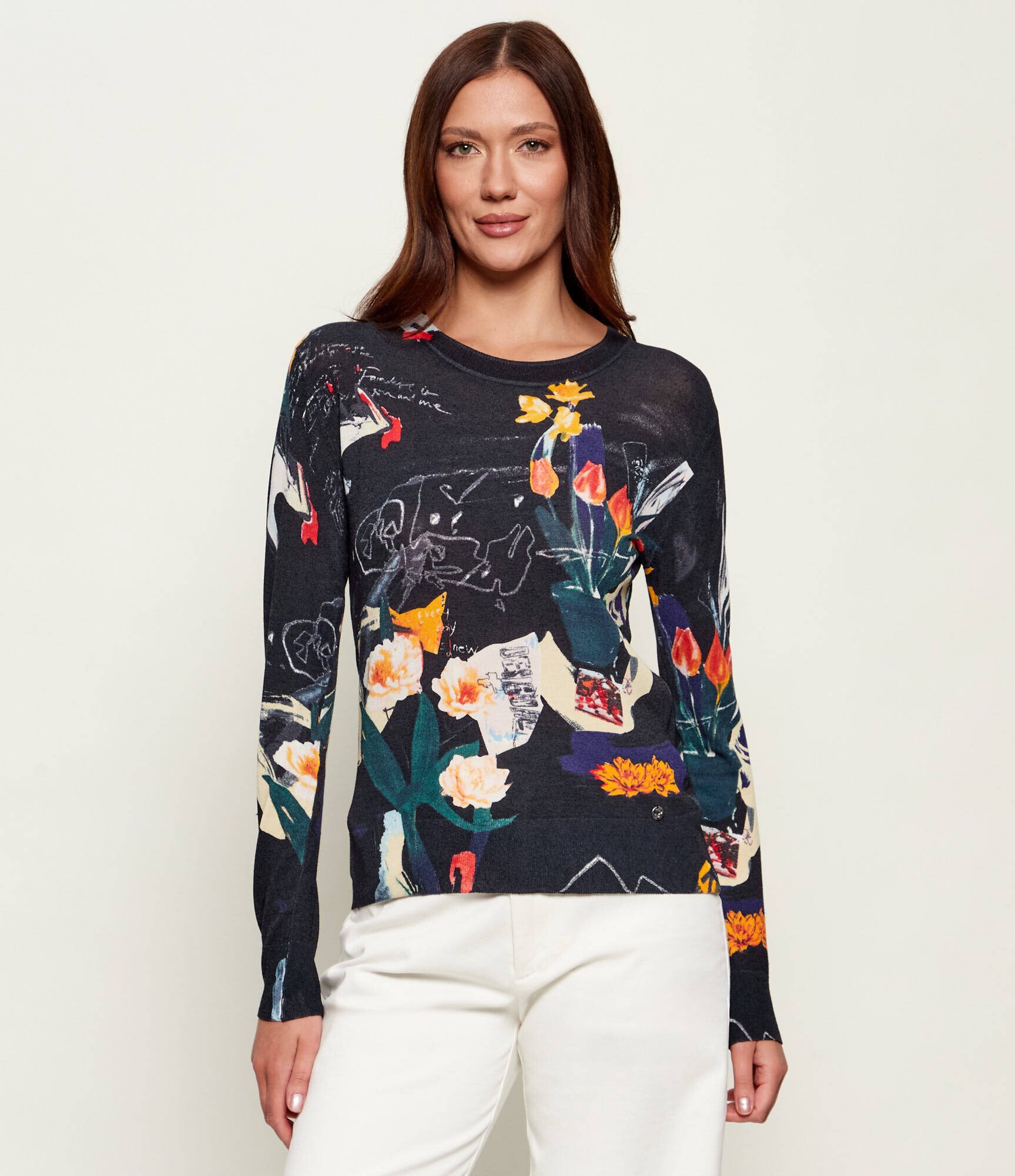 Desigual Pulover Nantes Lacroix | Slim Fit | cu adaos de in