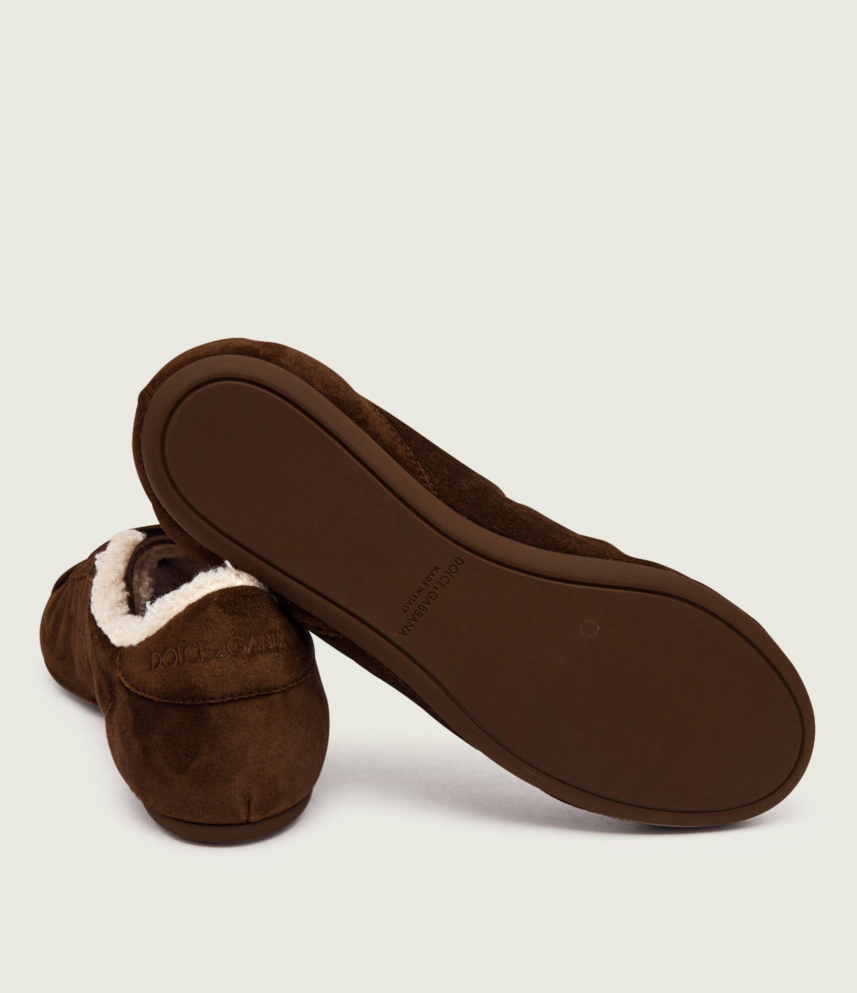 Dolce & Gabbana Căptușite sneakers Ballet | shearling | piele întoarsă