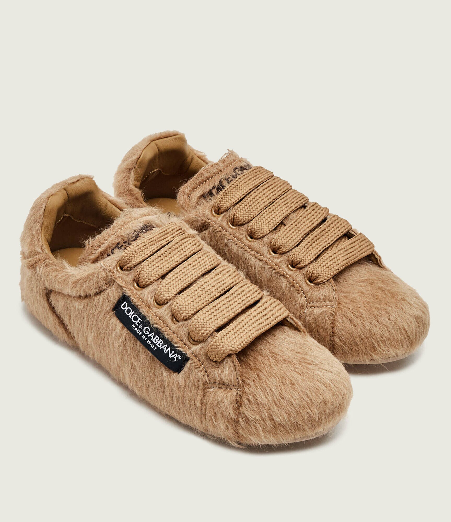 Dolce & Gabbana De lână sneakers Portofino Soft cu adaos de piele | shearling