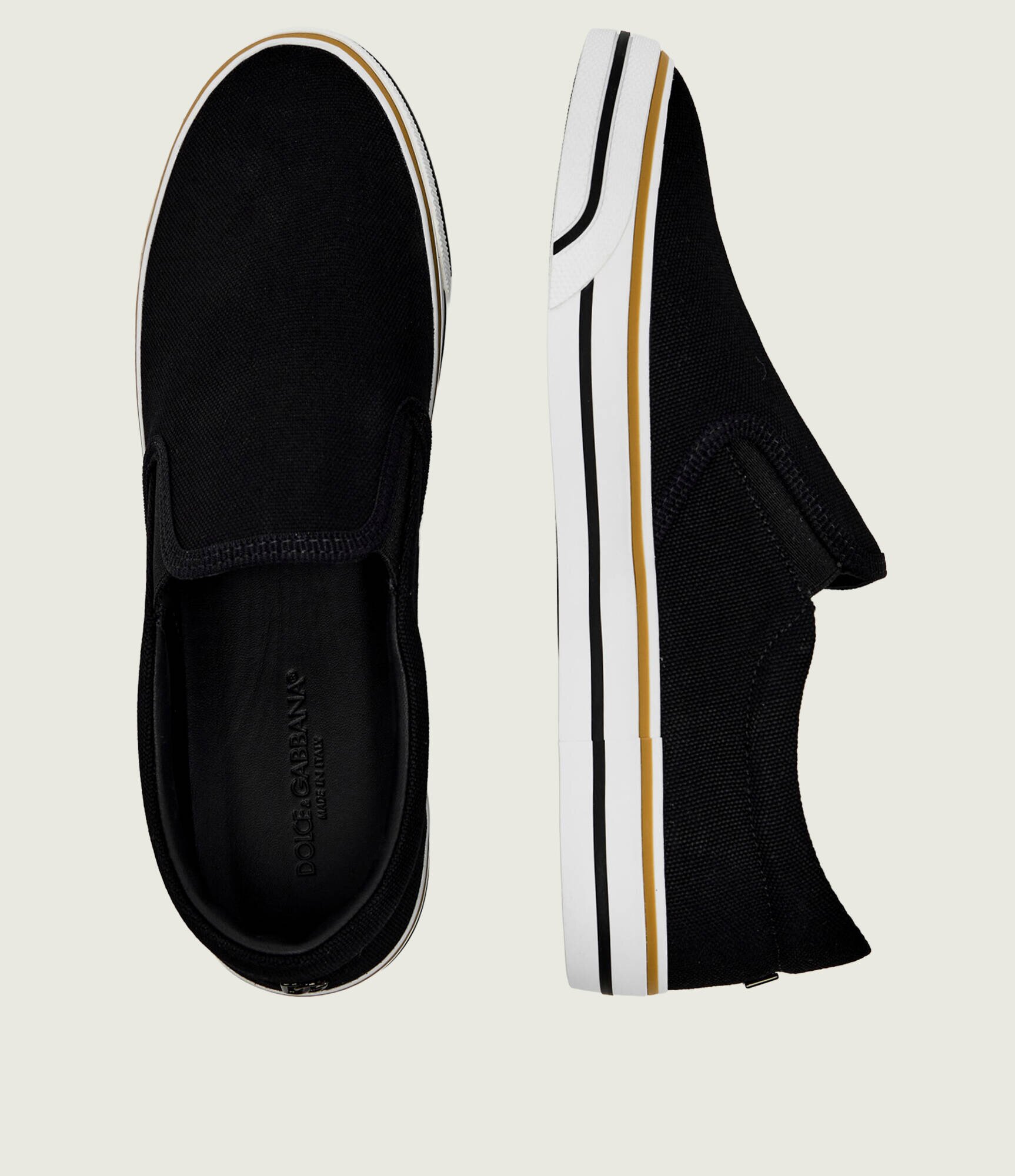 Dolce & Gabbana Slip on cu adaos de piele