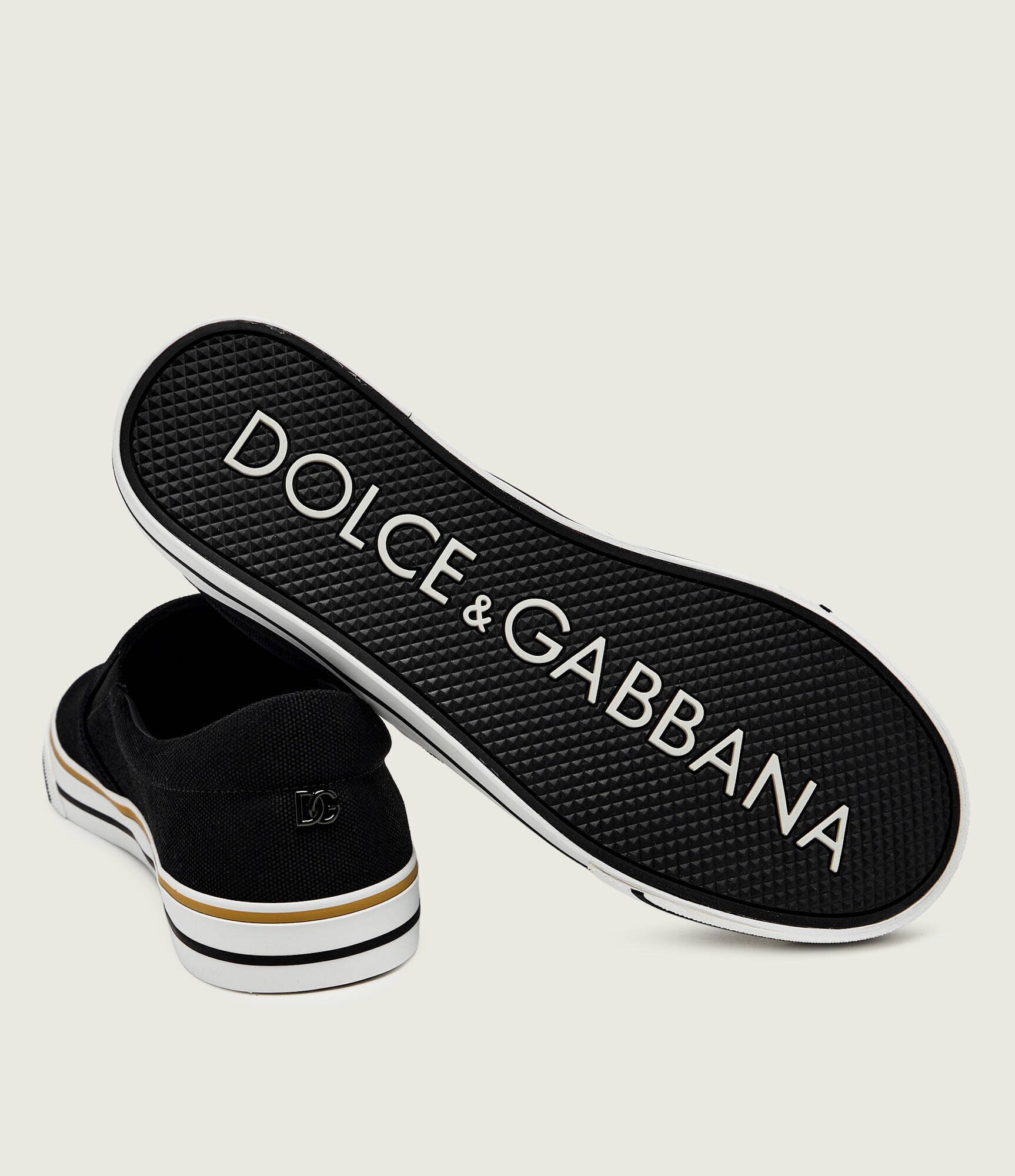 Dolce & Gabbana Slip on cu adaos de piele