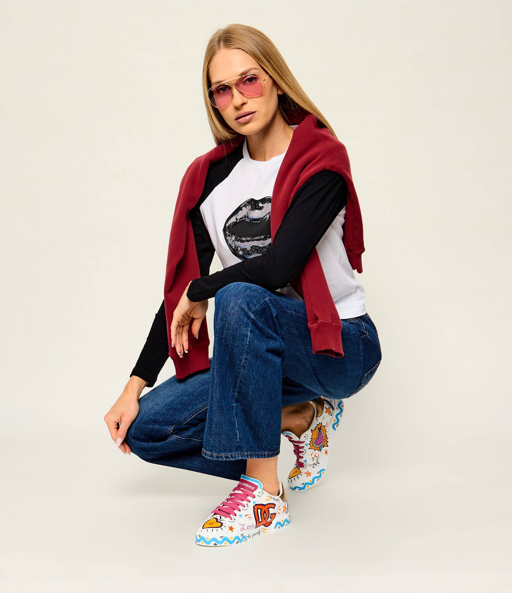 Dolce & Gabbana Teniși din piele Portofino