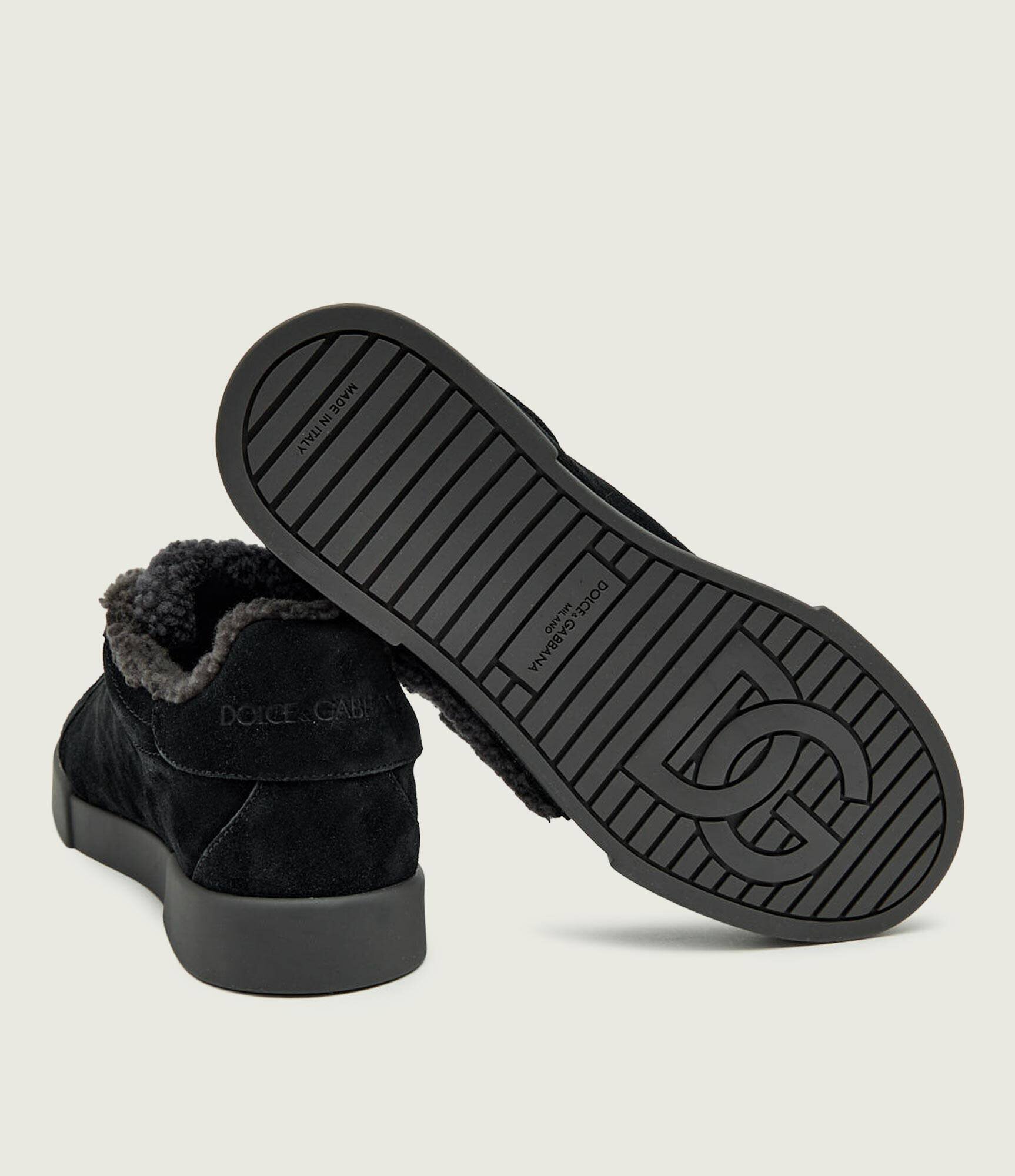 Dolce & Gabbana Teniși din piele | shearling
