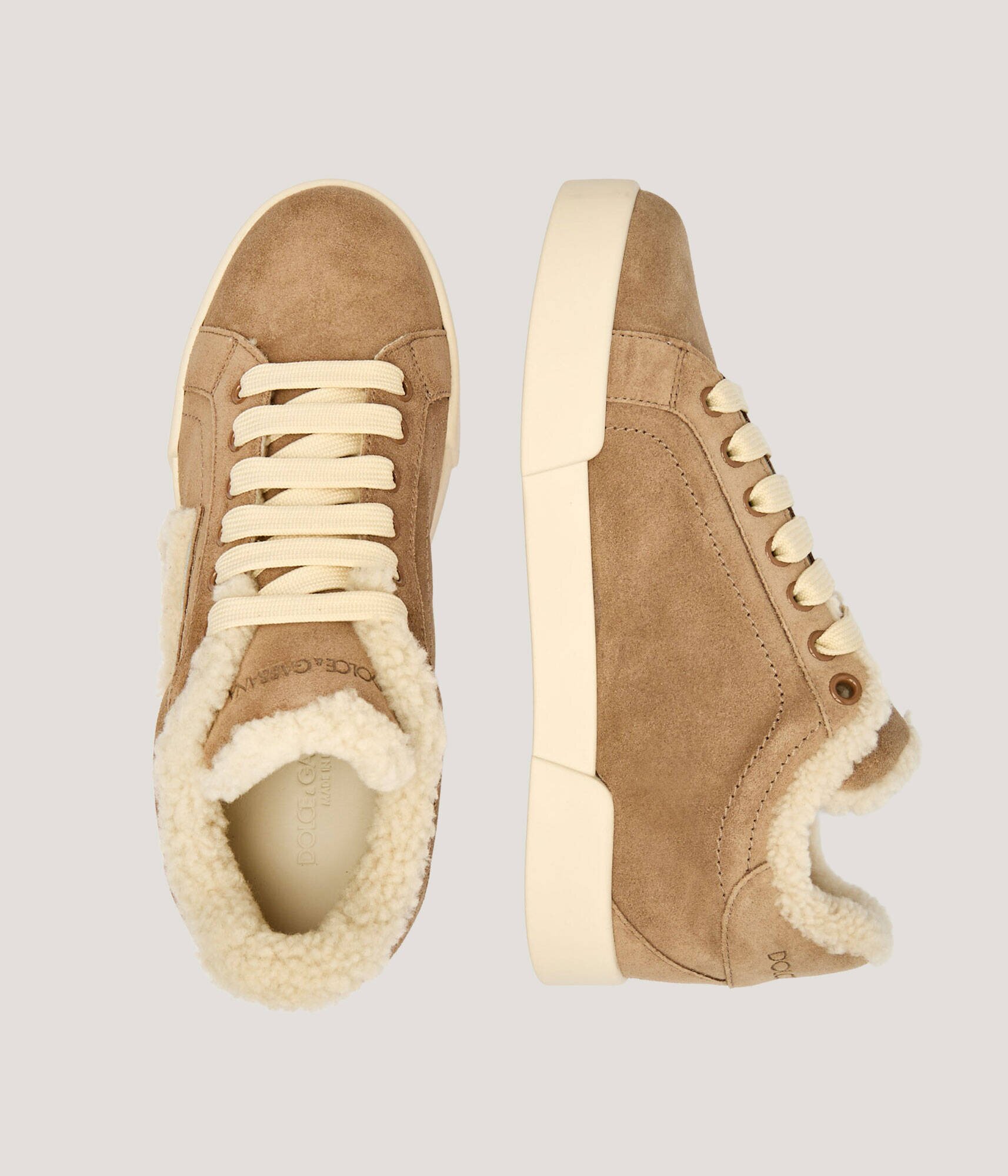Dolce & Gabbana Teniși din piele | shearling