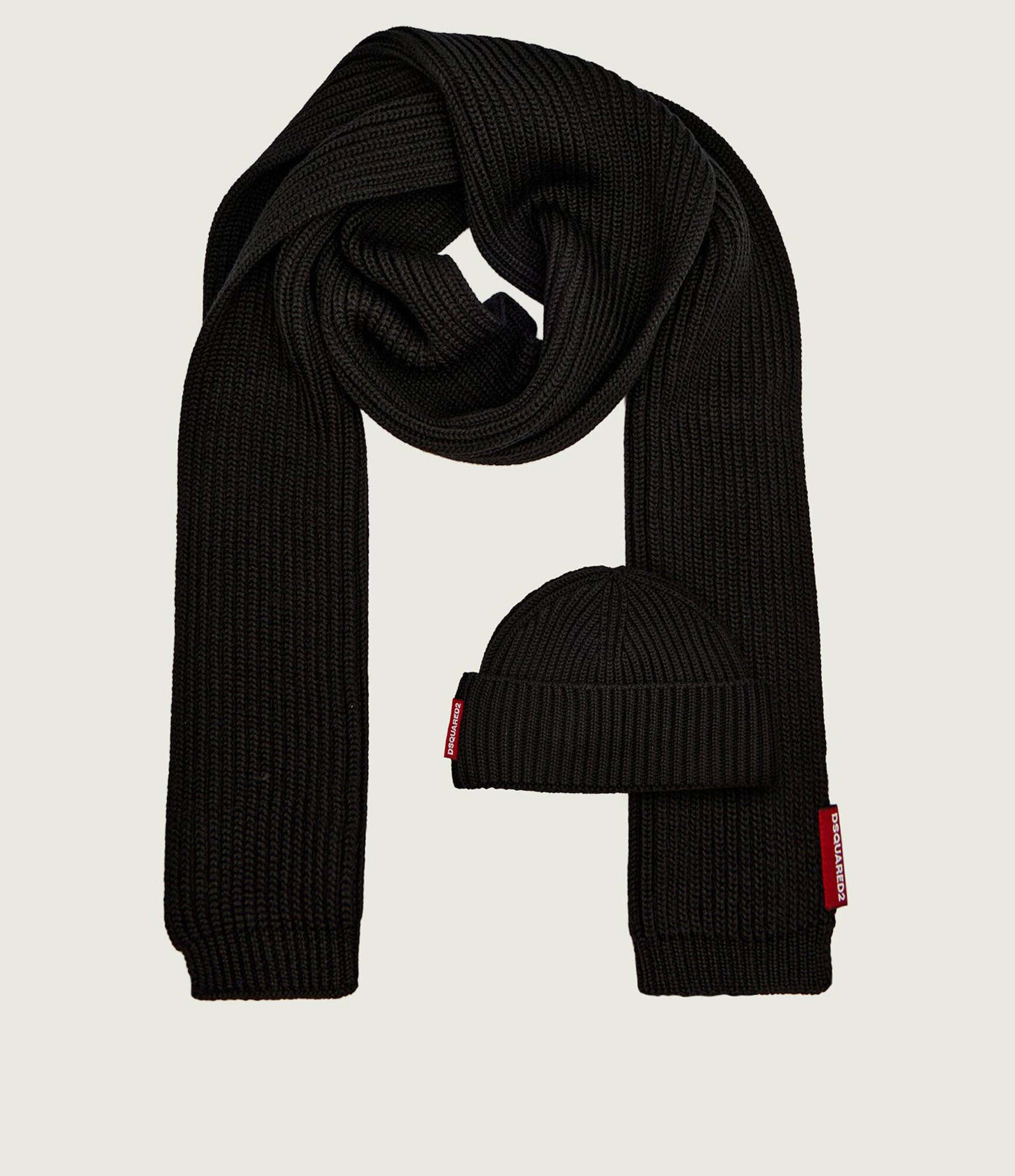 Dsquared2 De lână șal + căciulă