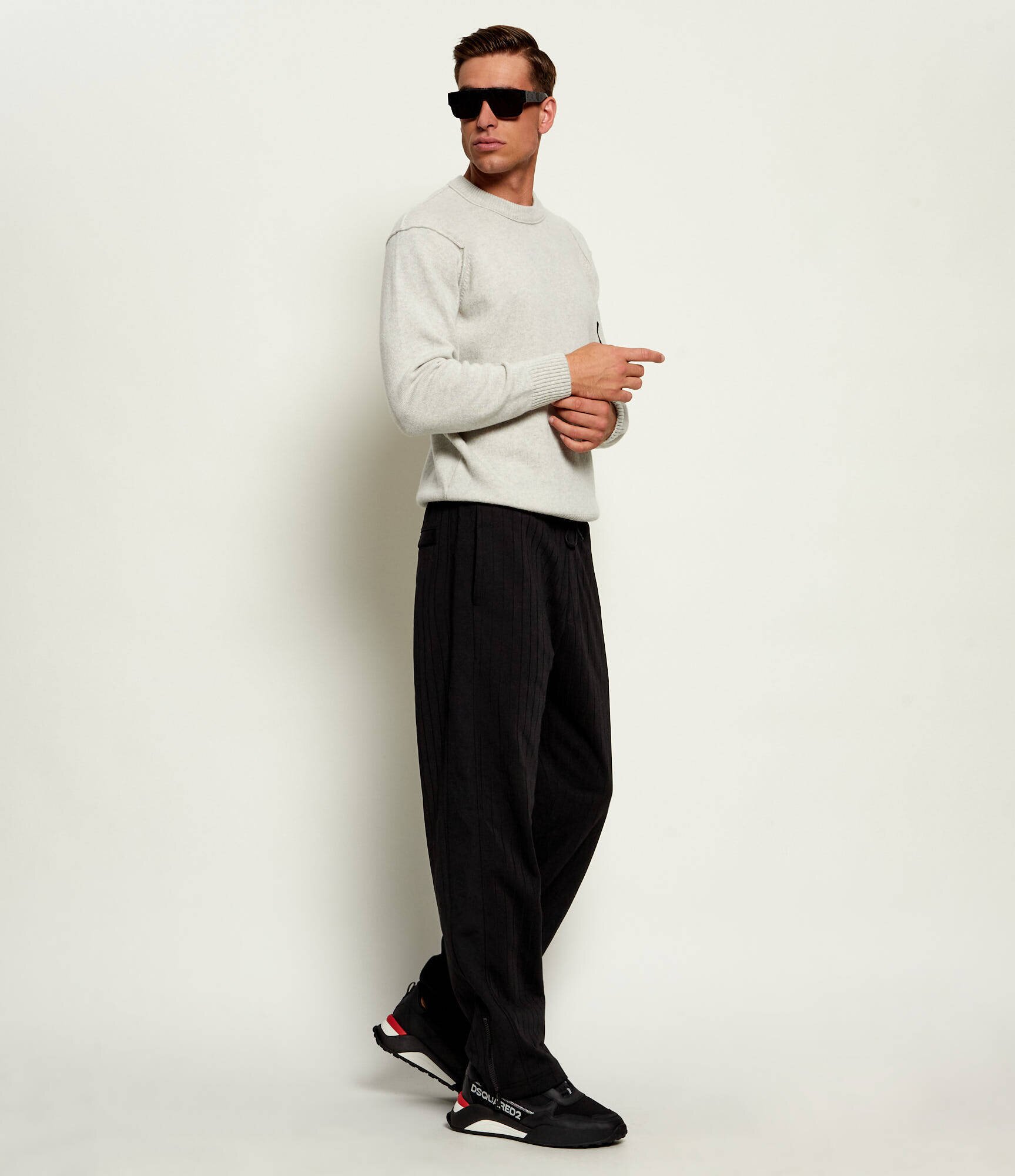 Dsquared2 Sneakers D2 Flow cu adaos de piele