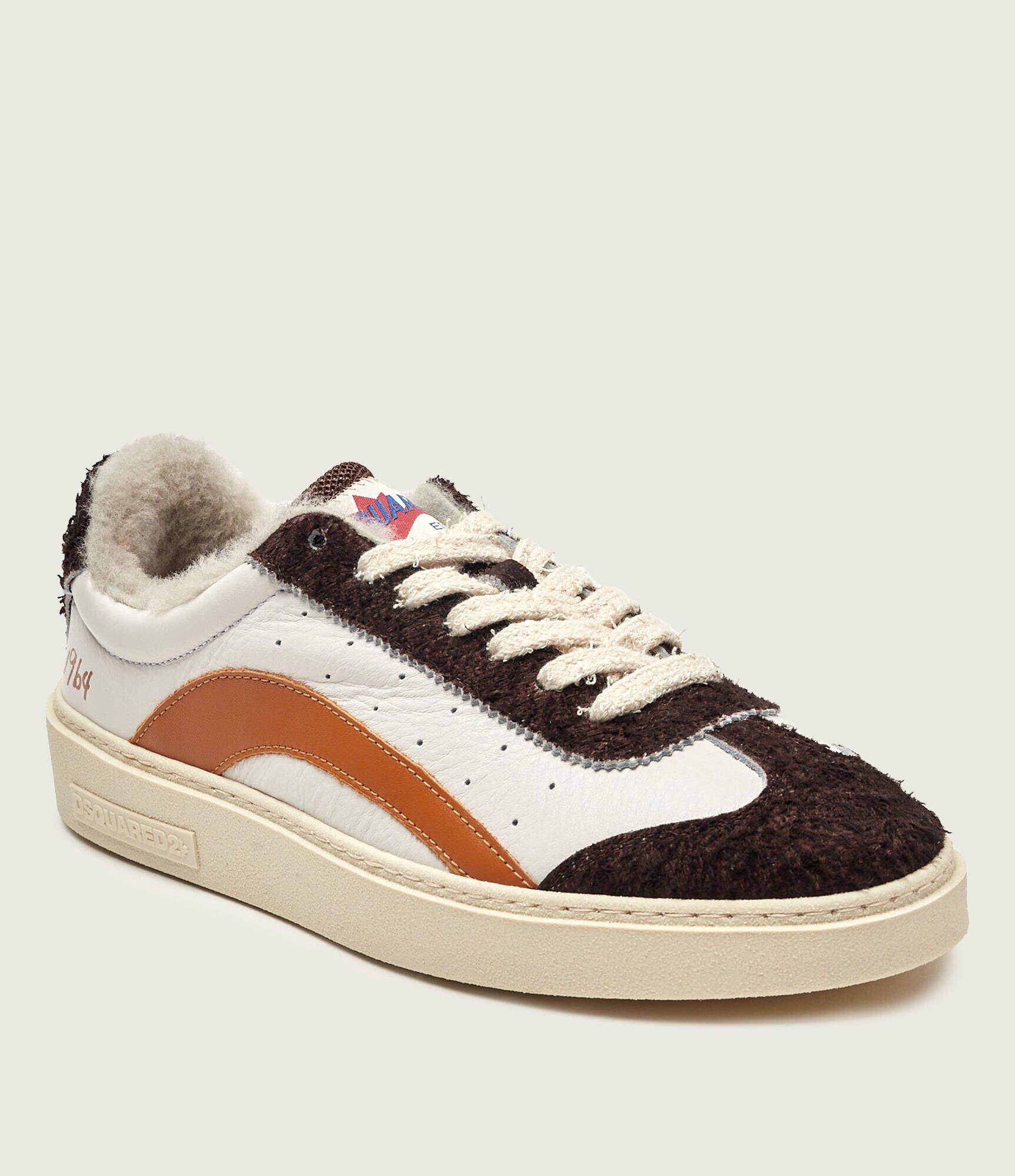 Dsquared2 Teniși din piele Rider | shearling cu adaos de lână