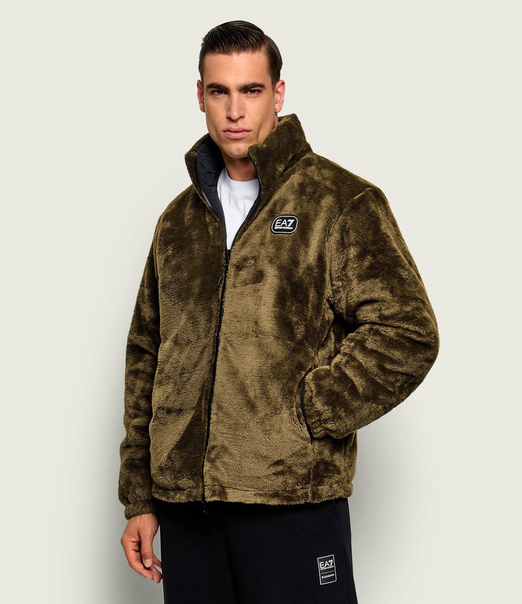 EA7 Din fleece geacă | Relaxed fit