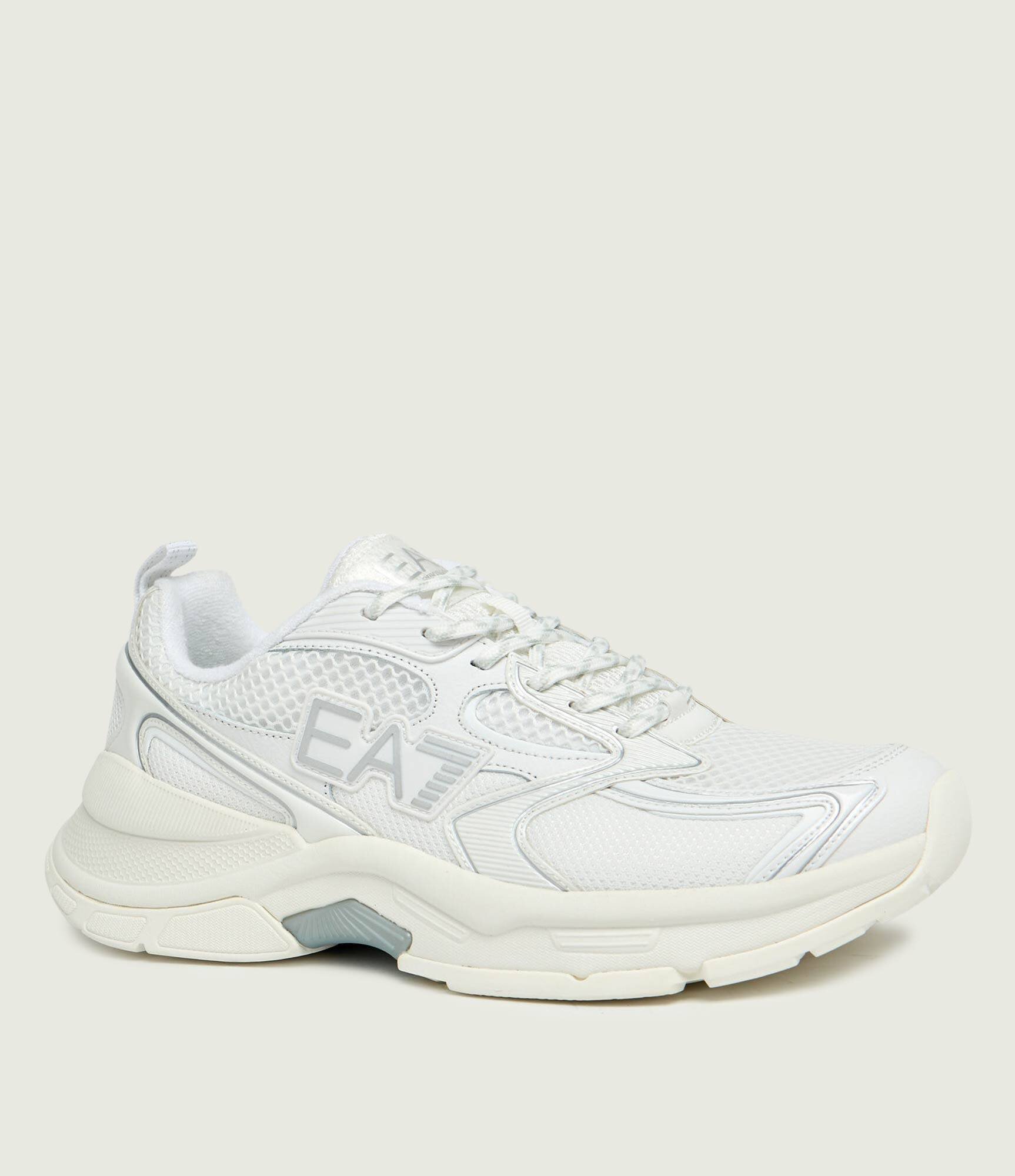 EA7 Sneakers cu adaos de piele