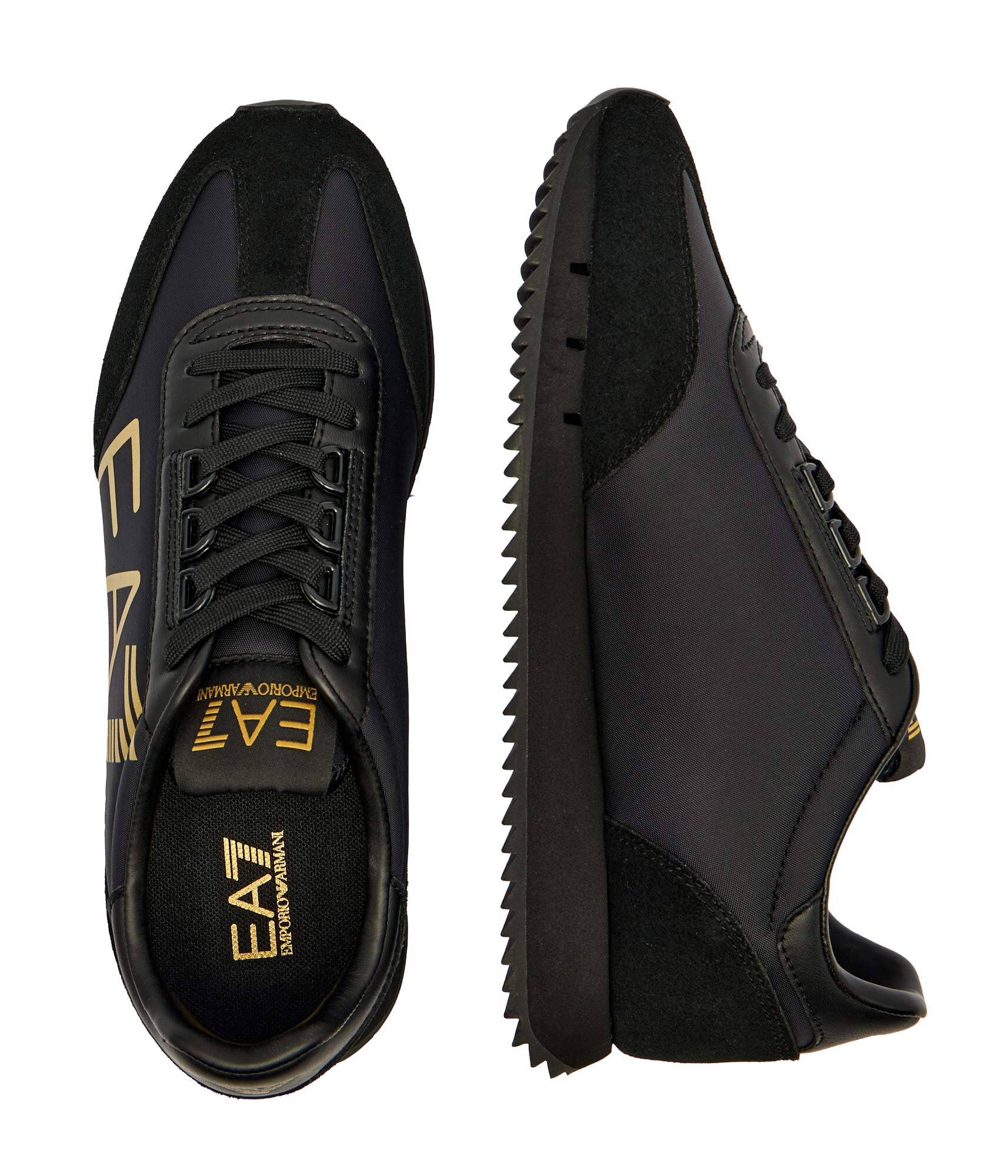 EA7 Sneakers cu adaos de piele