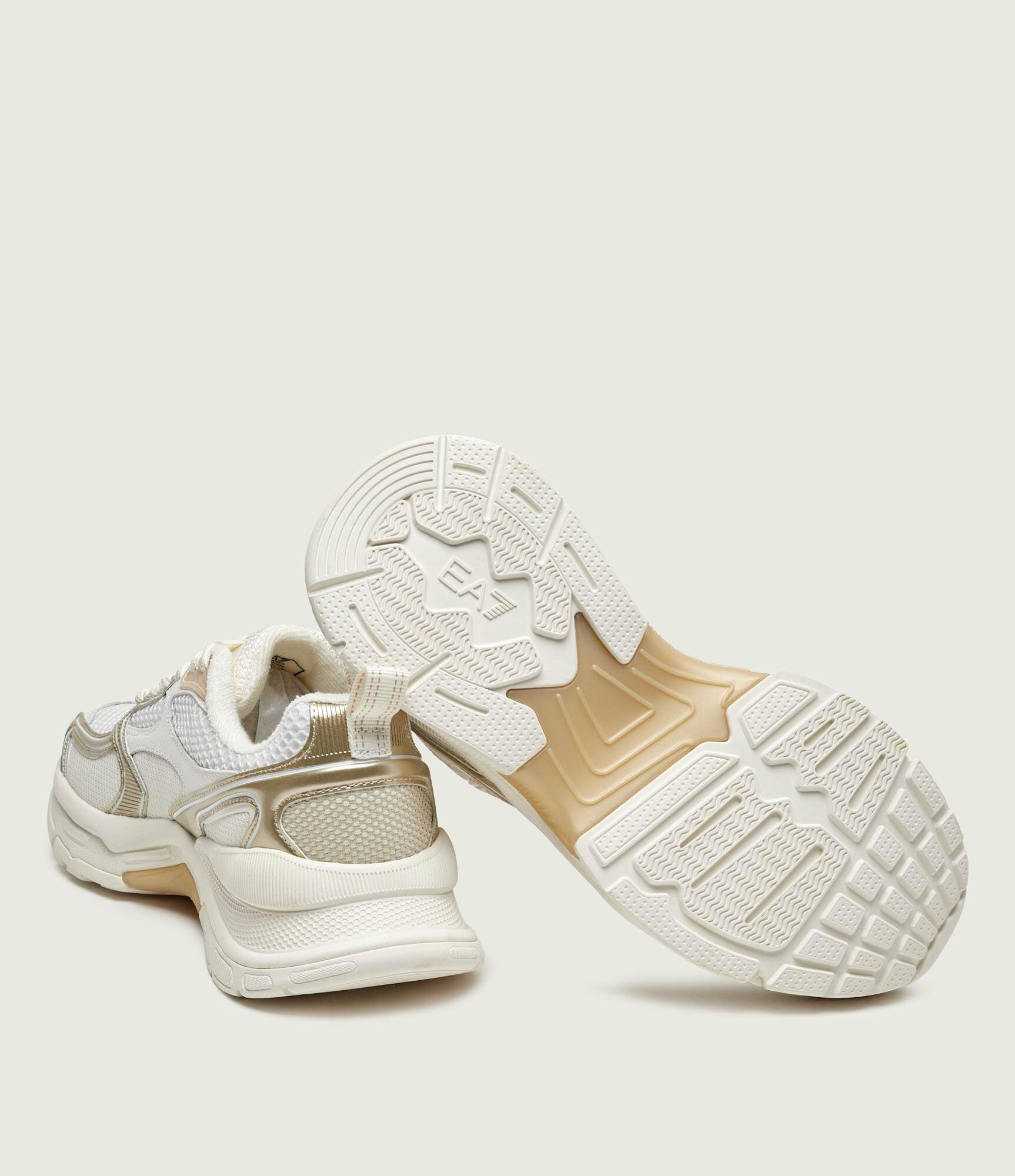 EA7 Sneakers cu adaos de piele