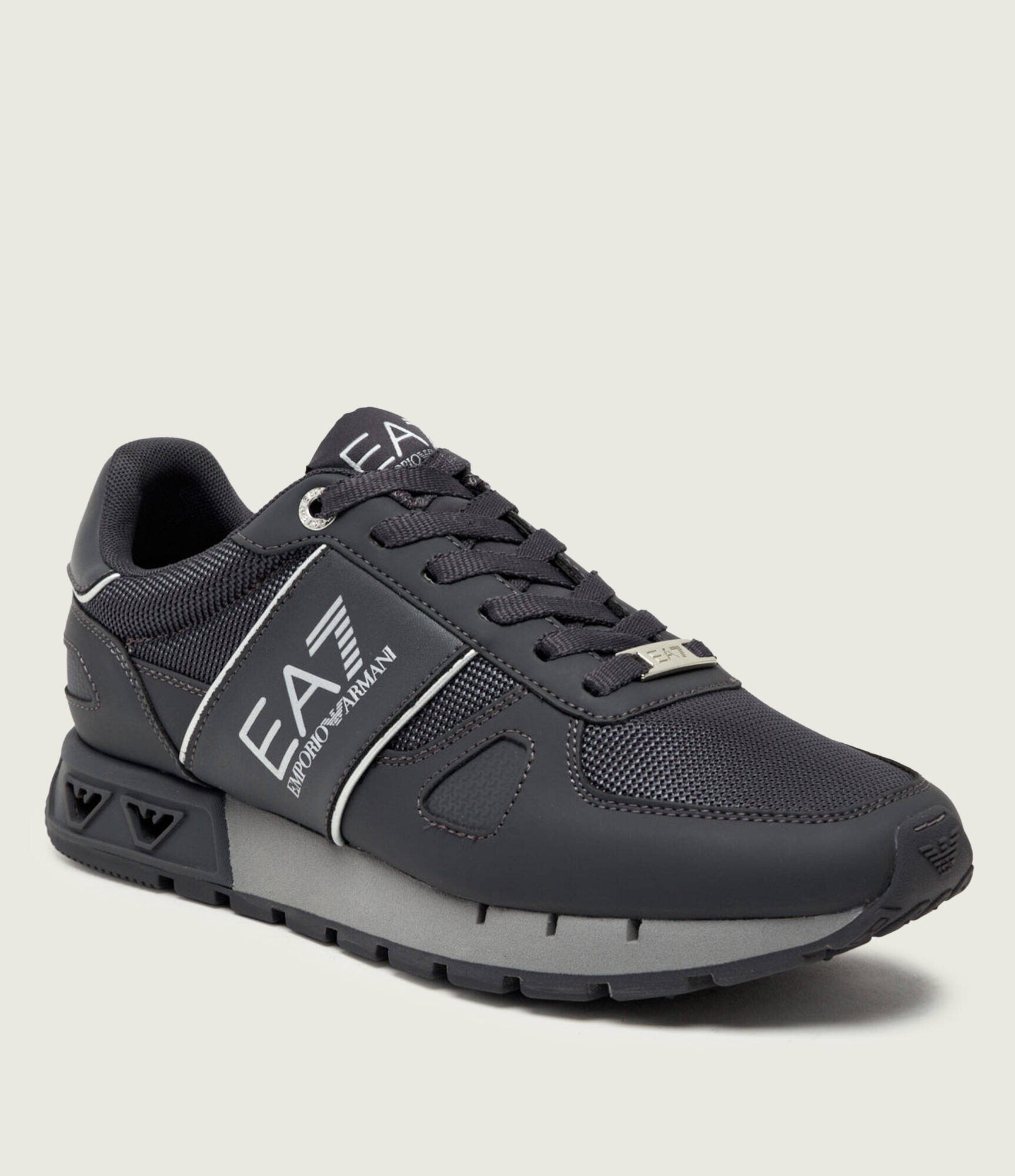 EA7 Sneakers cu adaos de piele