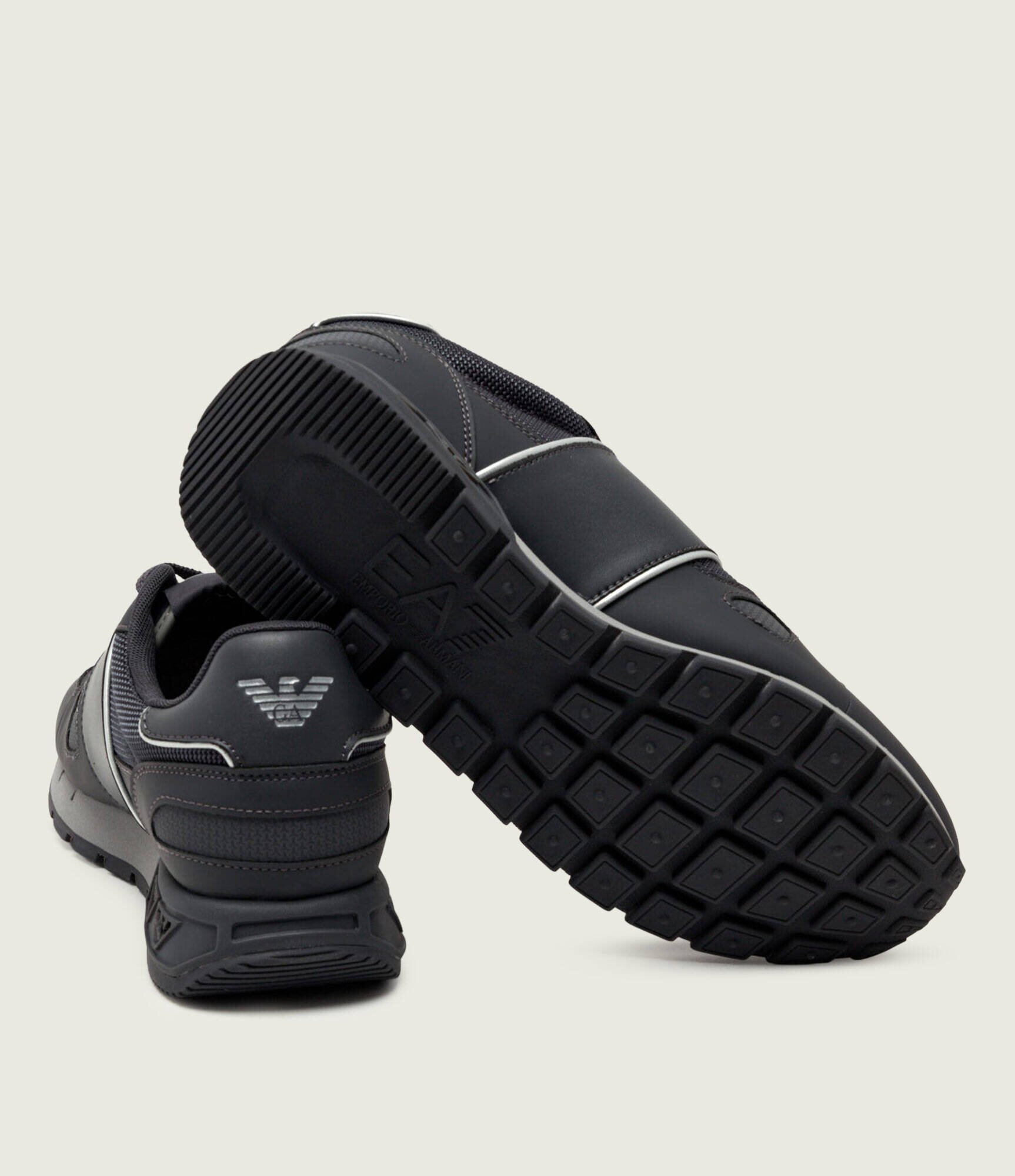 EA7 Sneakers cu adaos de piele