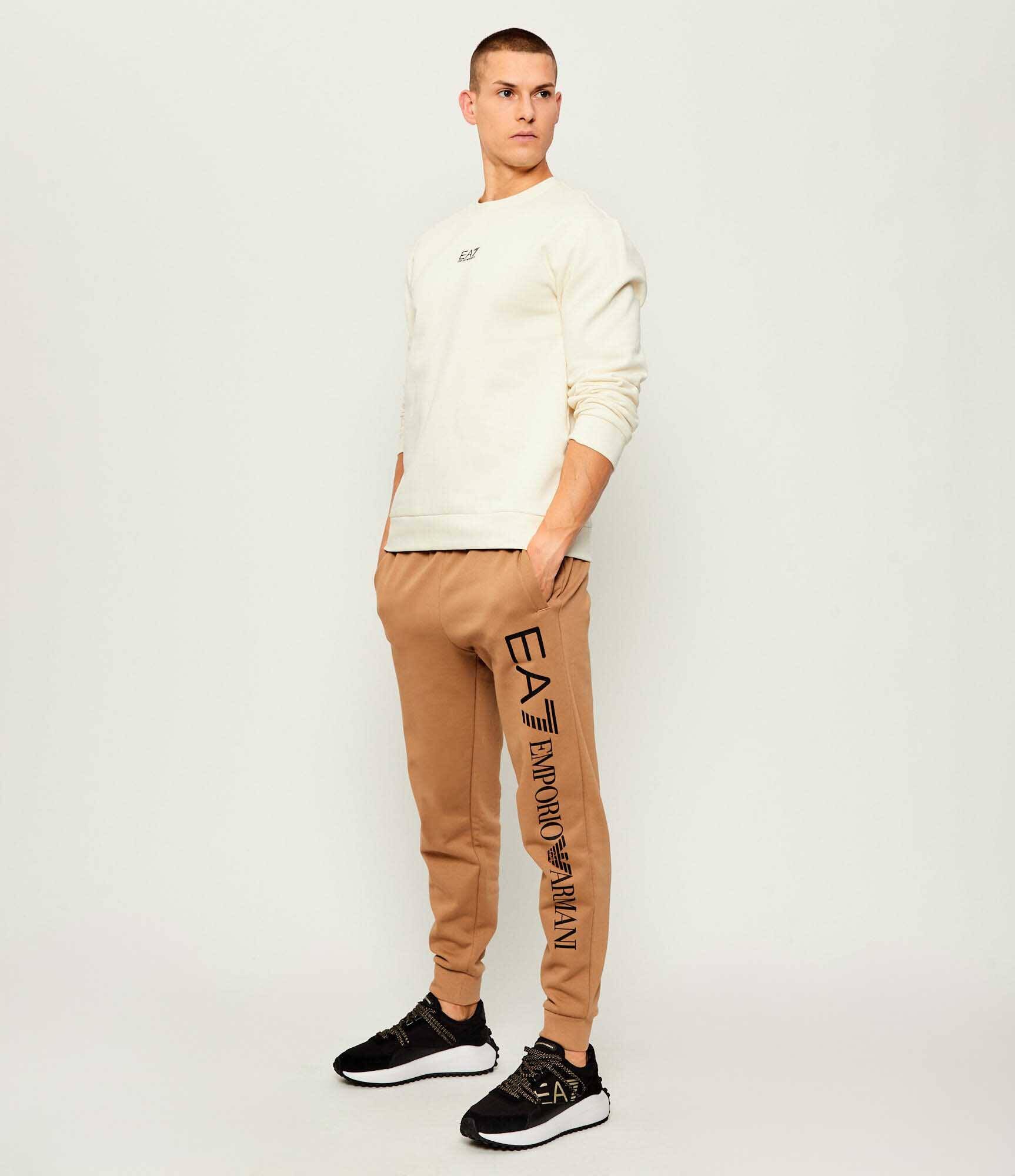 EA7 Sneakers cu adaos de piele