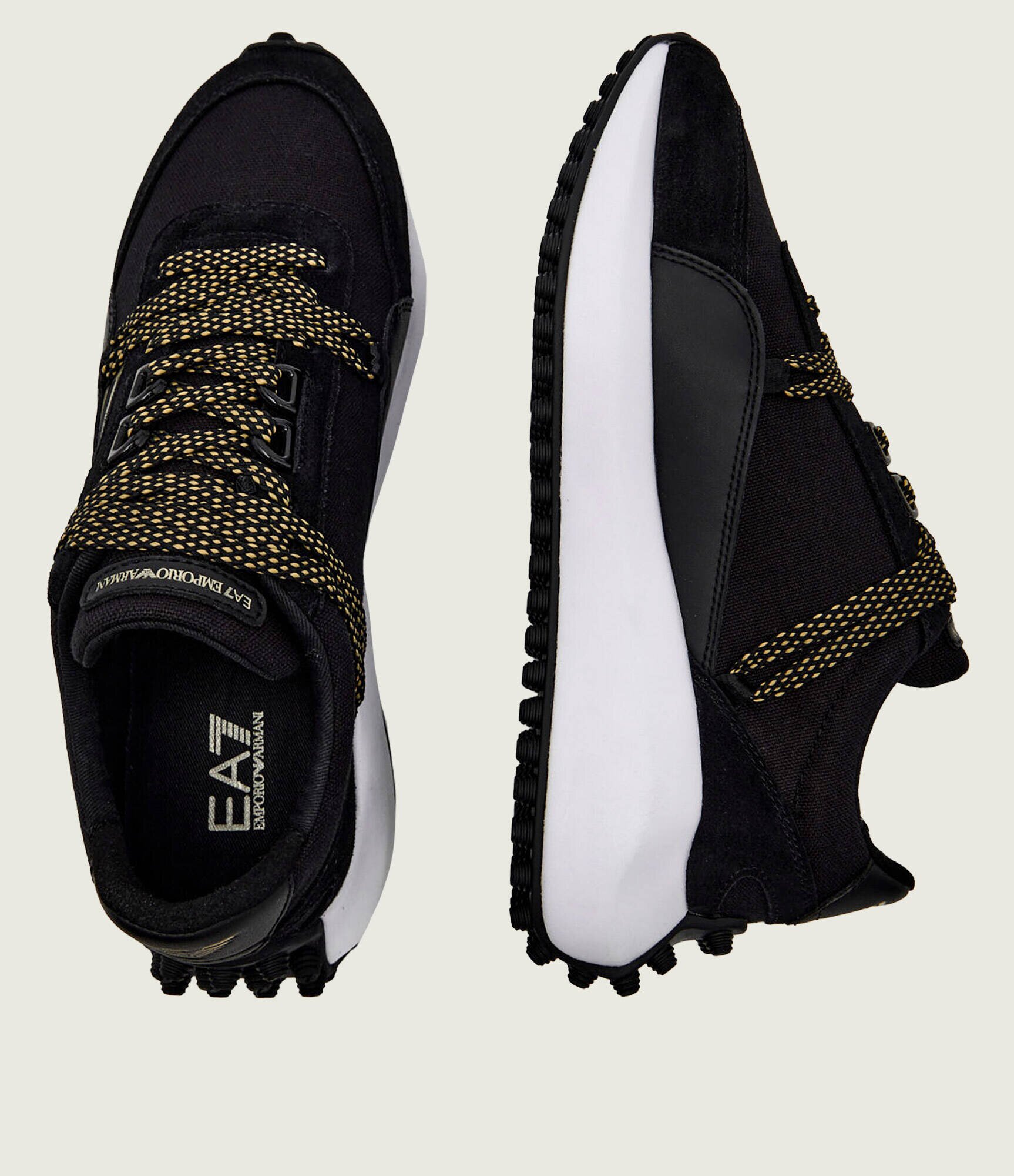 EA7 Sneakers cu adaos de piele