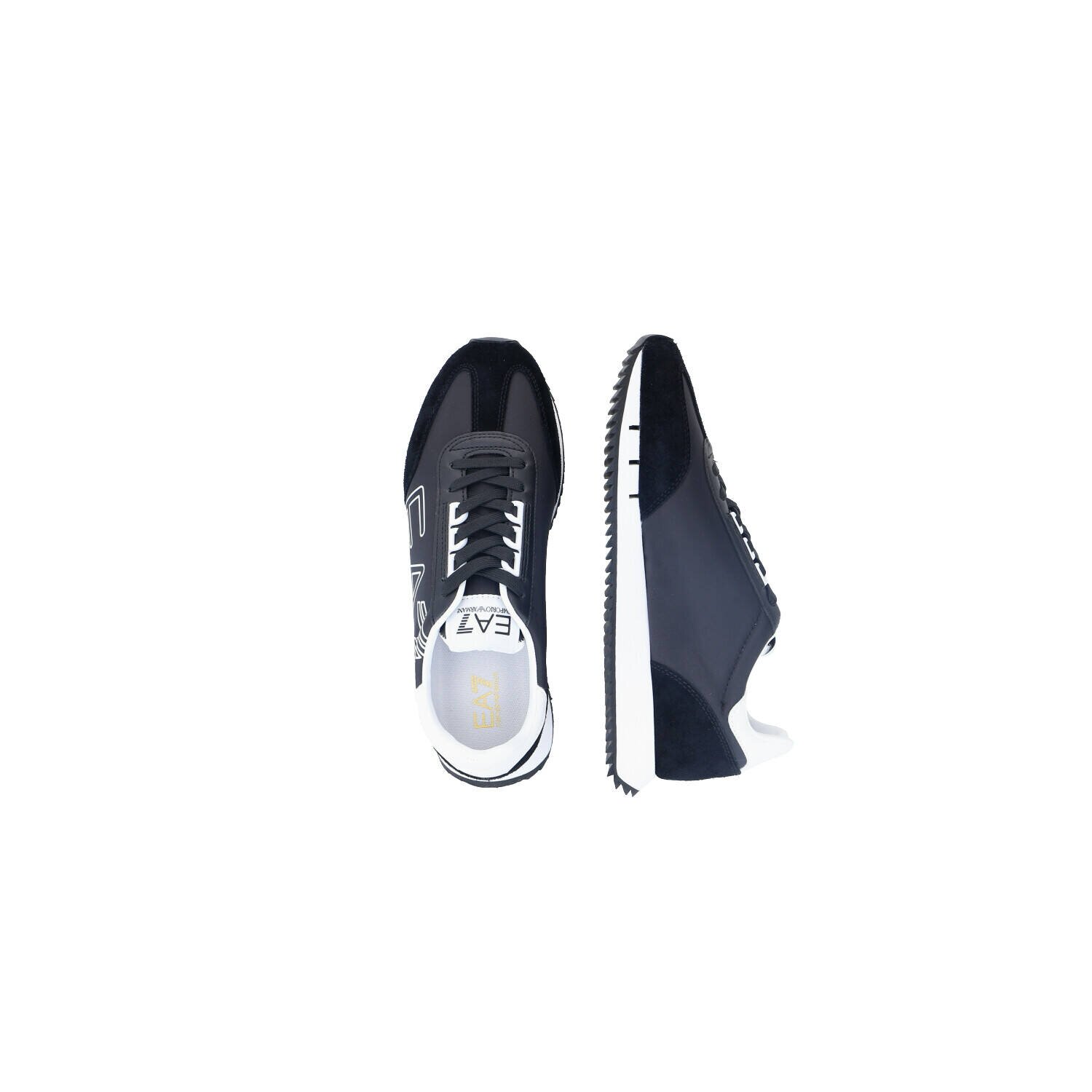 EA7 Sneakers cu adaos de piele