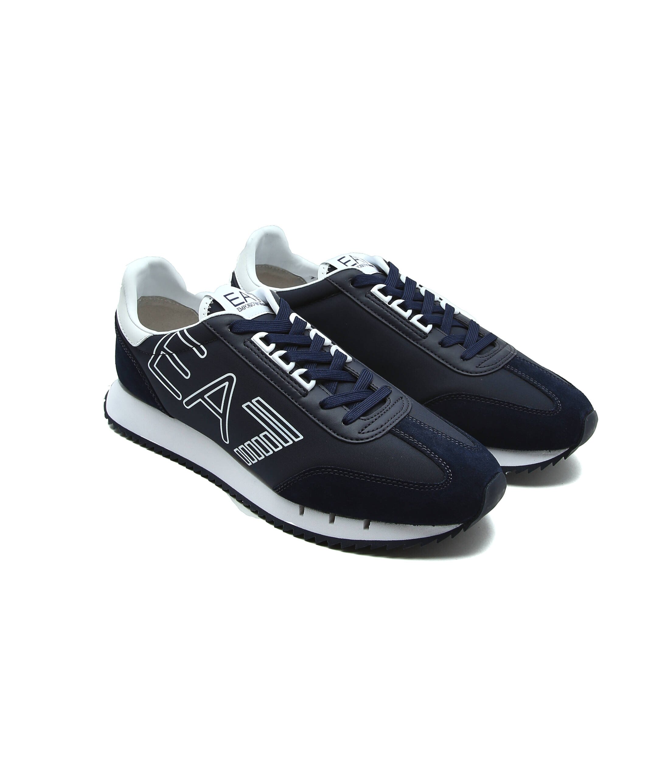 EA7 Sneakers cu adaos de piele