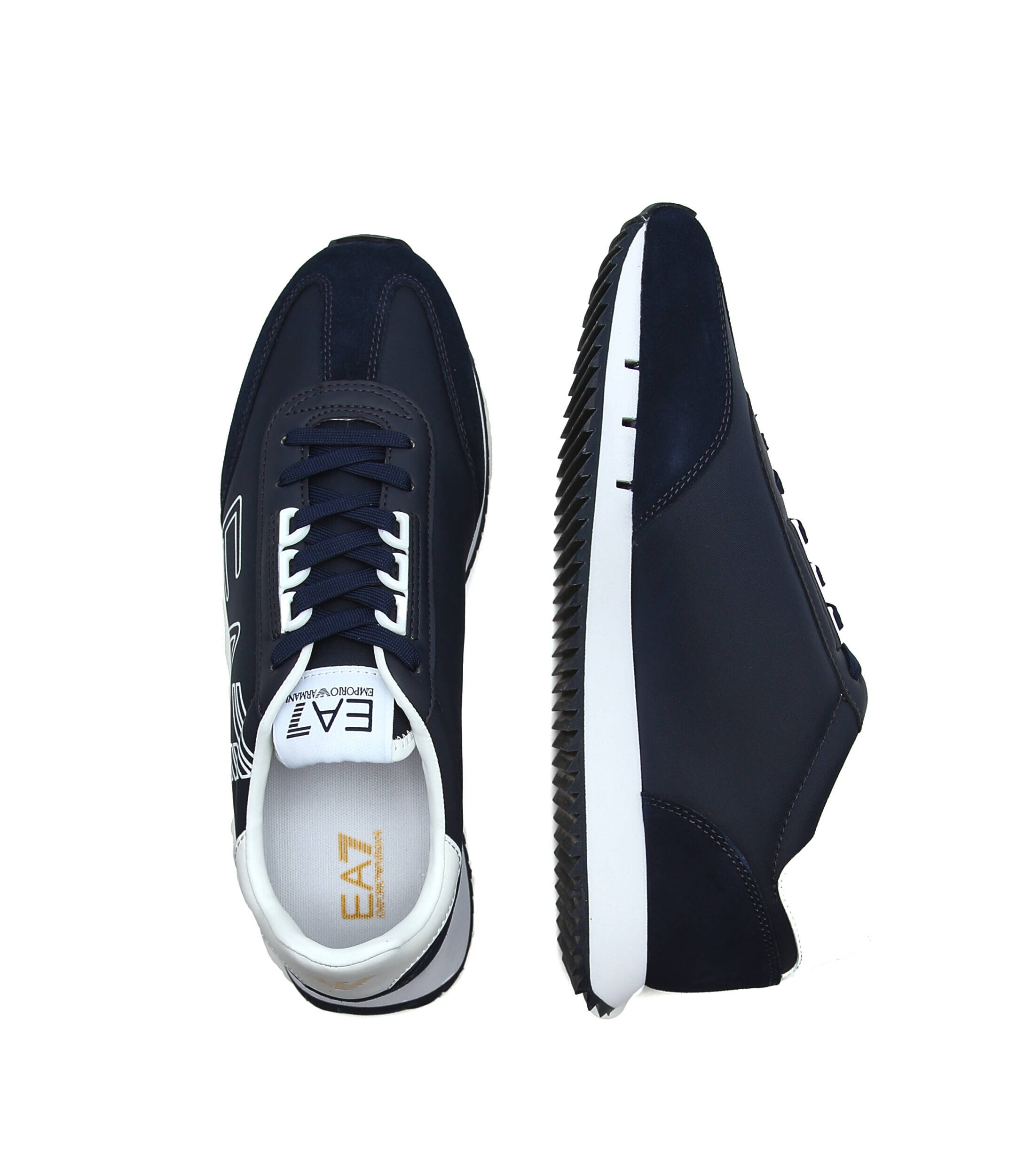 EA7 Sneakers cu adaos de piele