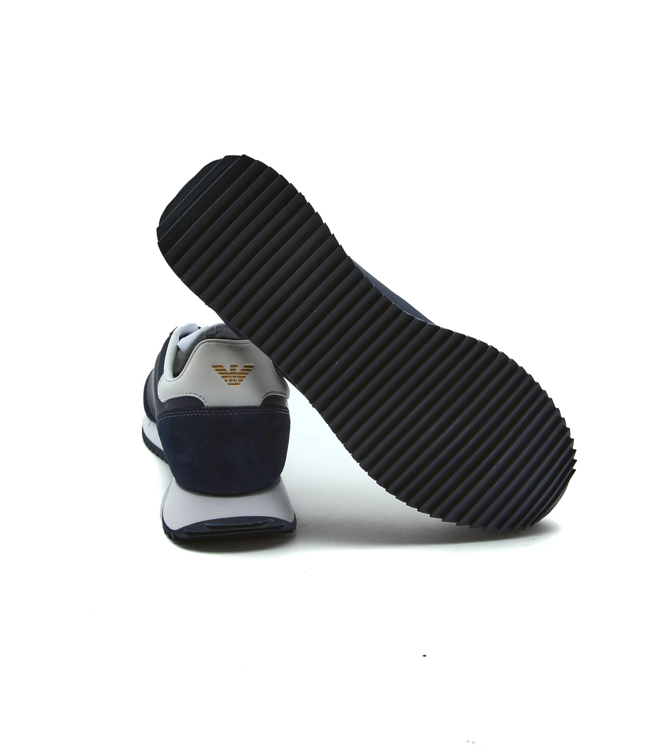 EA7 Sneakers cu adaos de piele