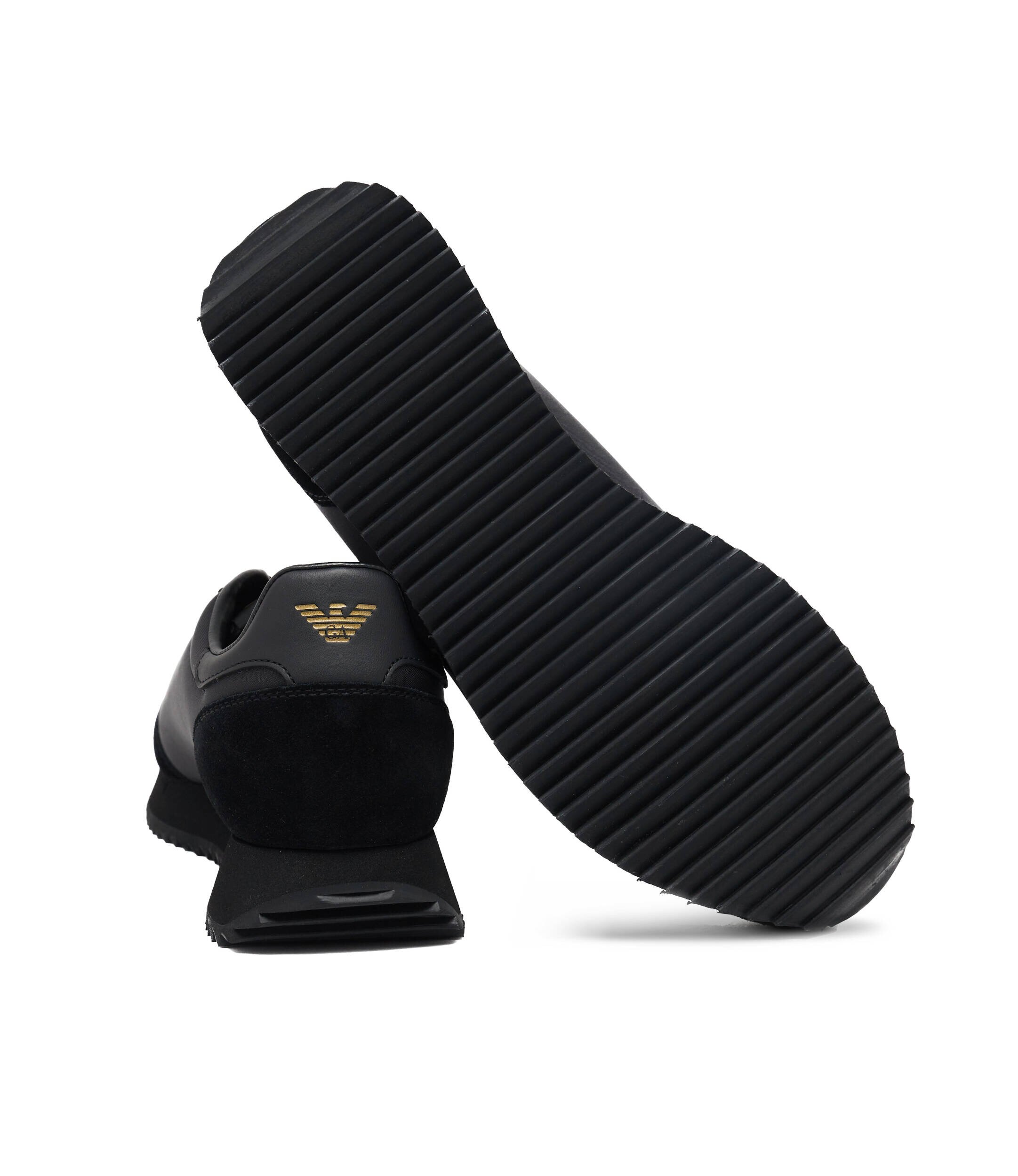EA7 Sneakers cu adaos de piele