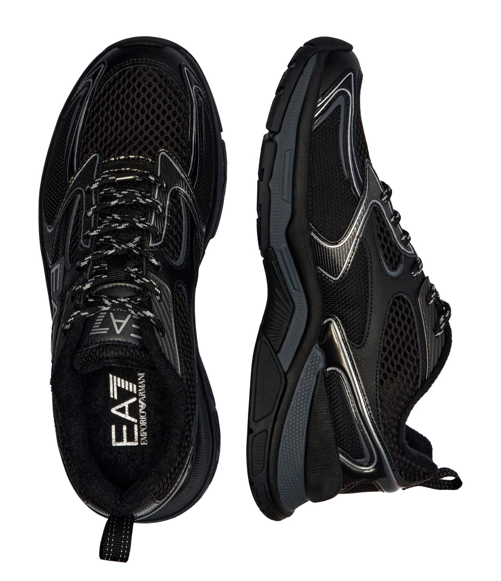 EA7 Sneakers cu adaos de piele
