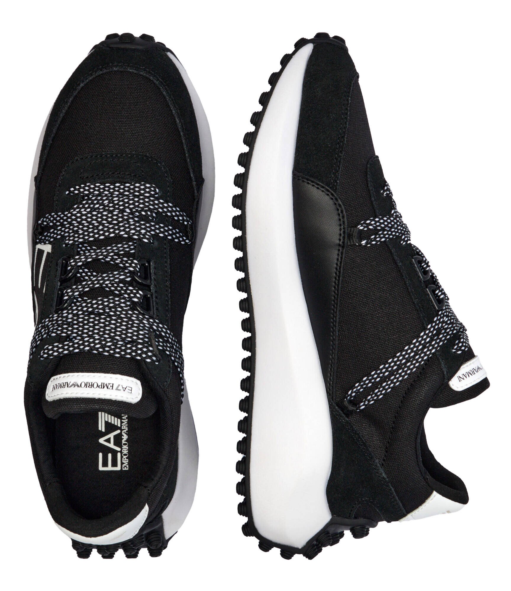 EA7 Sneakers cu adaos de piele