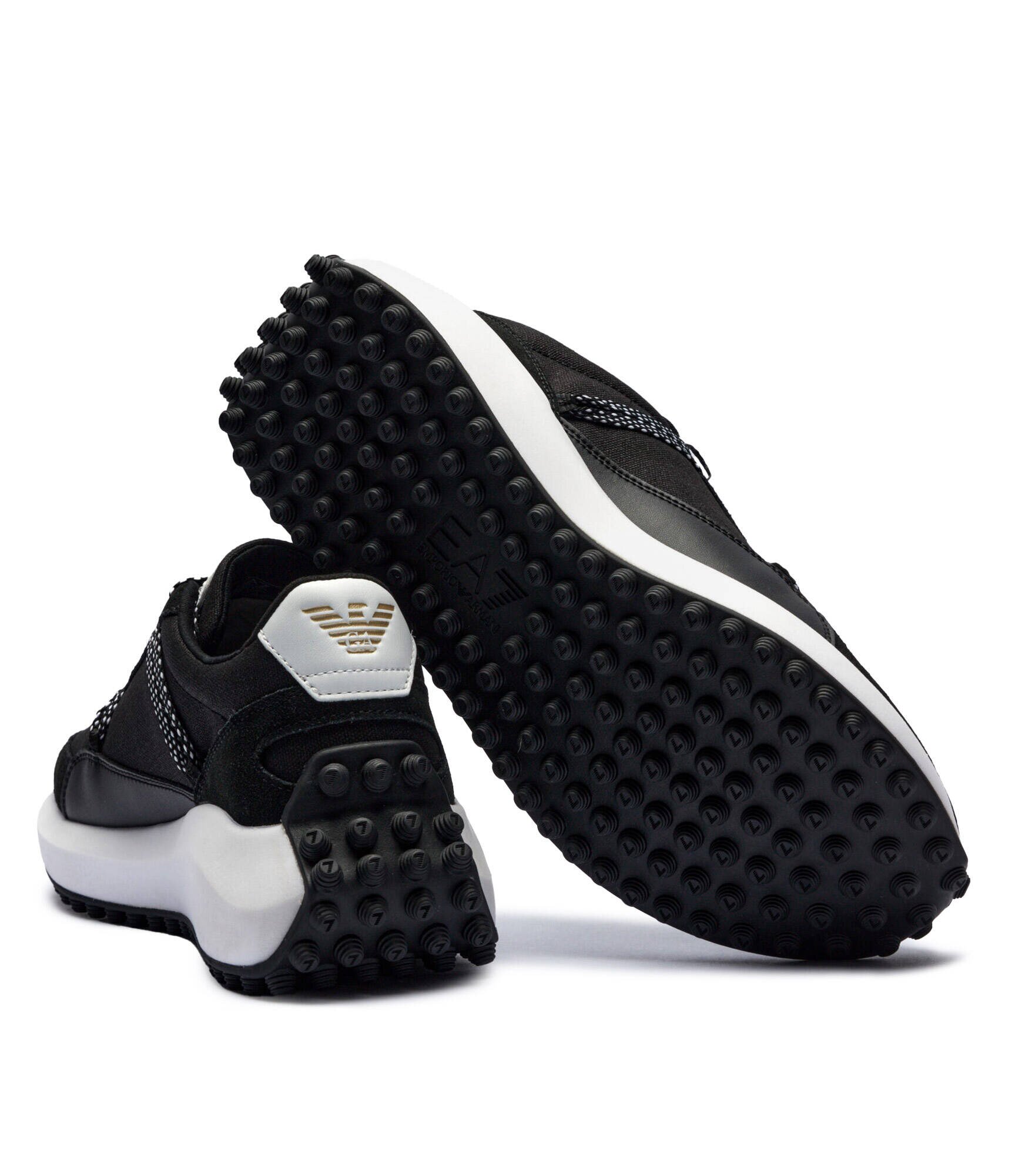 EA7 Sneakers cu adaos de piele