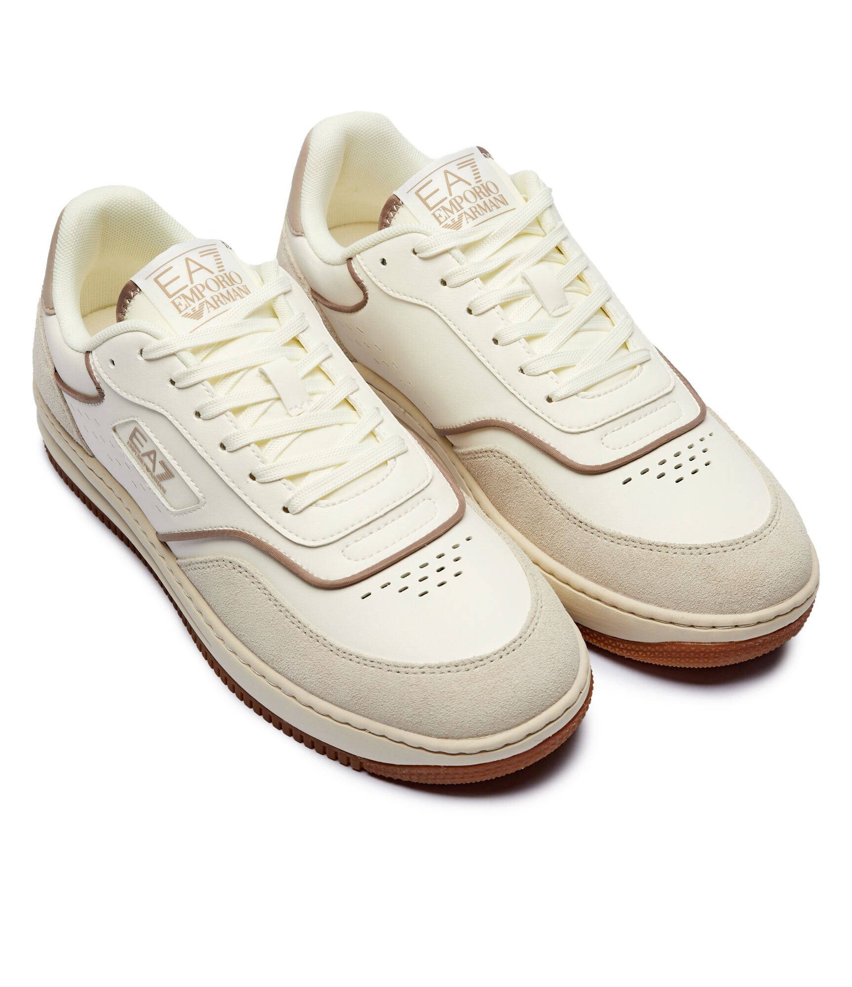 EA7 Sneakers cu adaos de piele