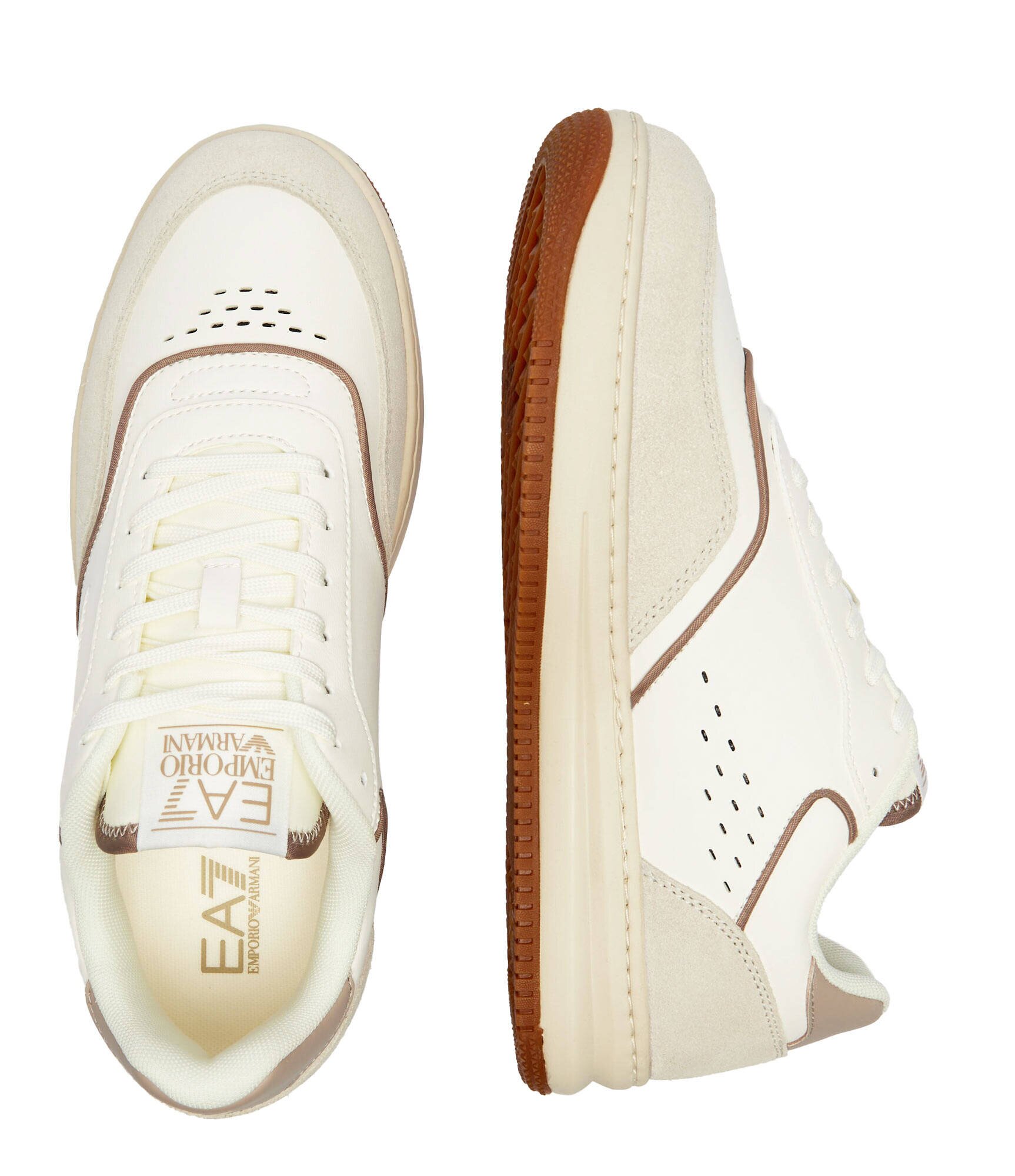 EA7 Sneakers cu adaos de piele