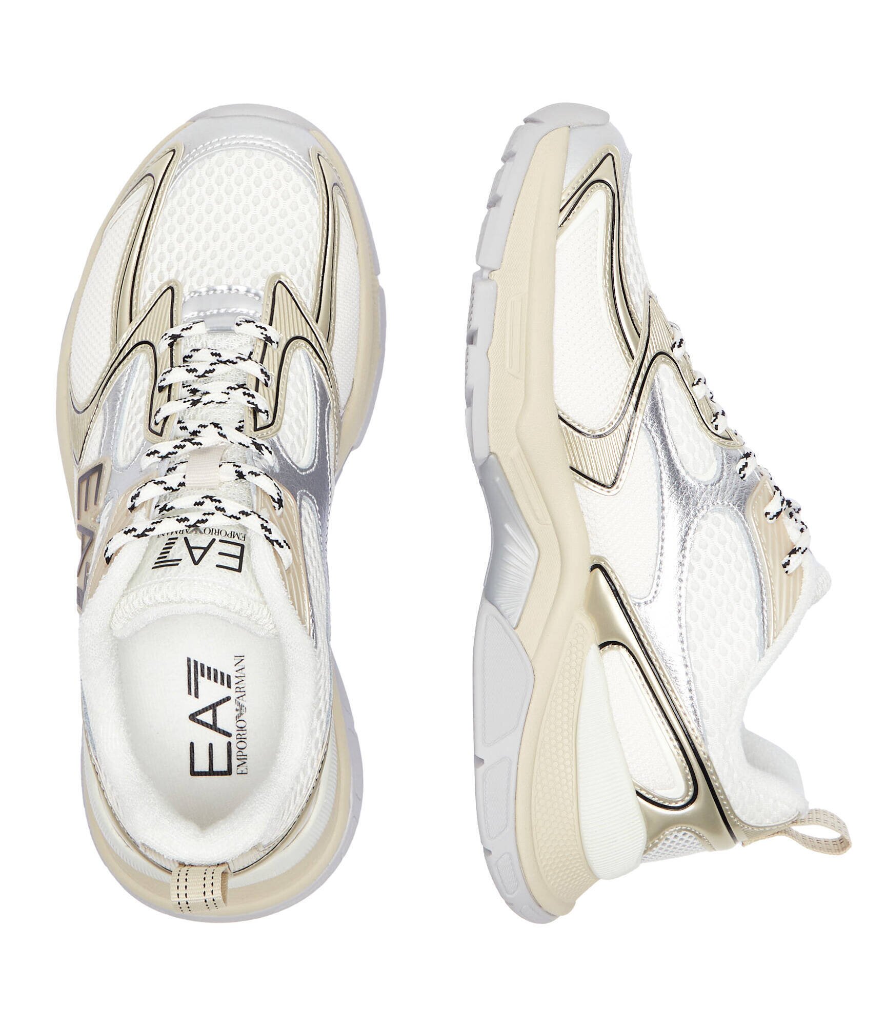 EA7 Sneakers cu adaos de piele