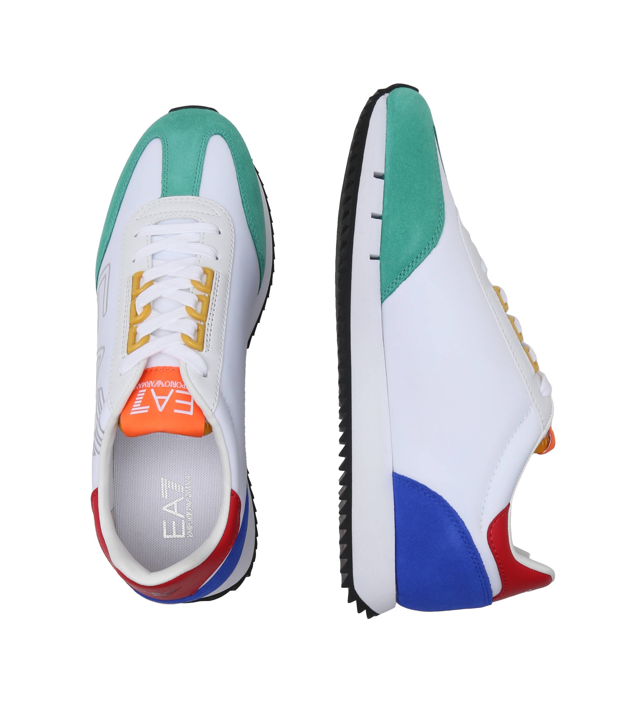 EA7 Sneakers cu adaos de piele