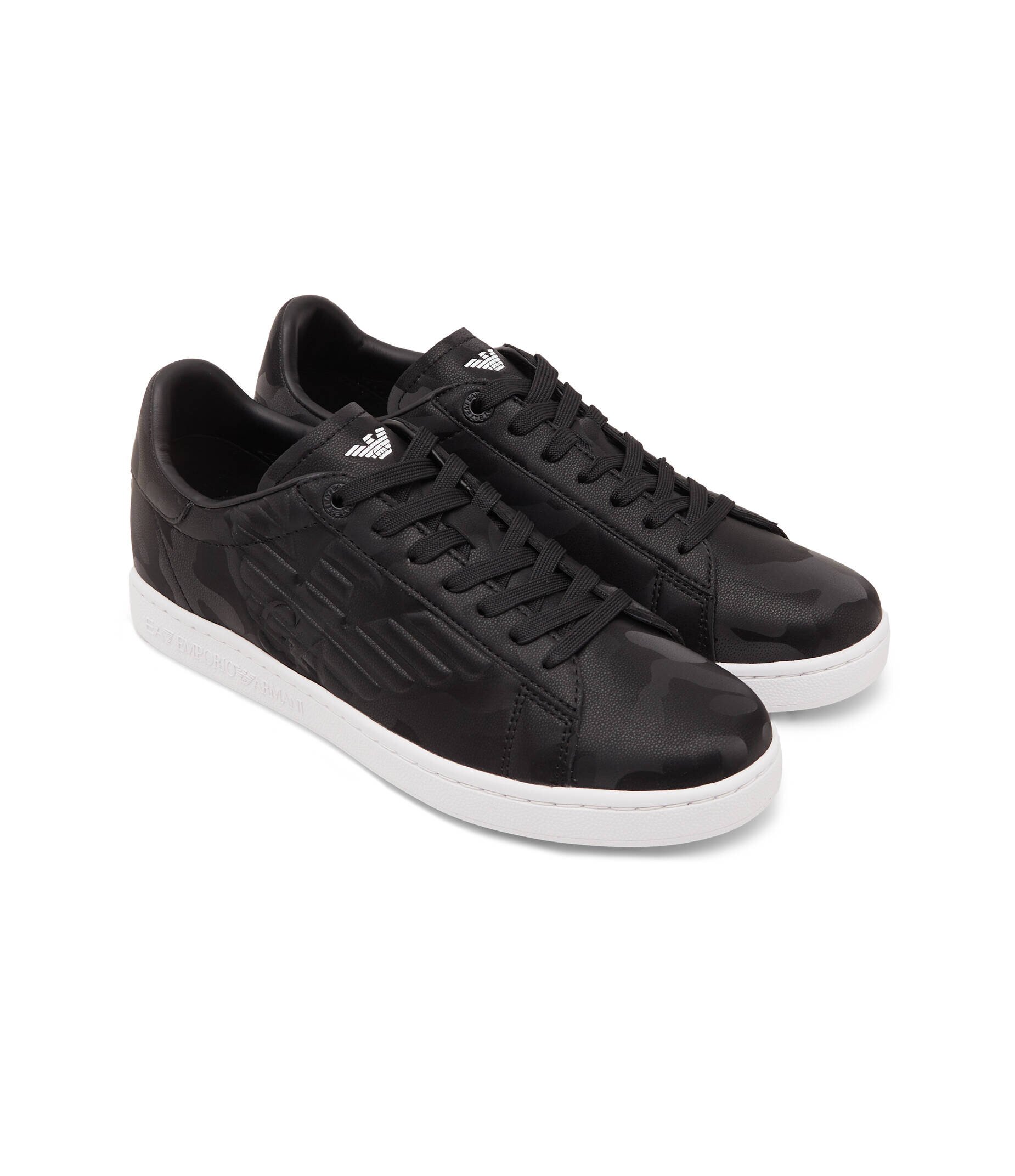 EA7 Sneakers cu adaos de piele