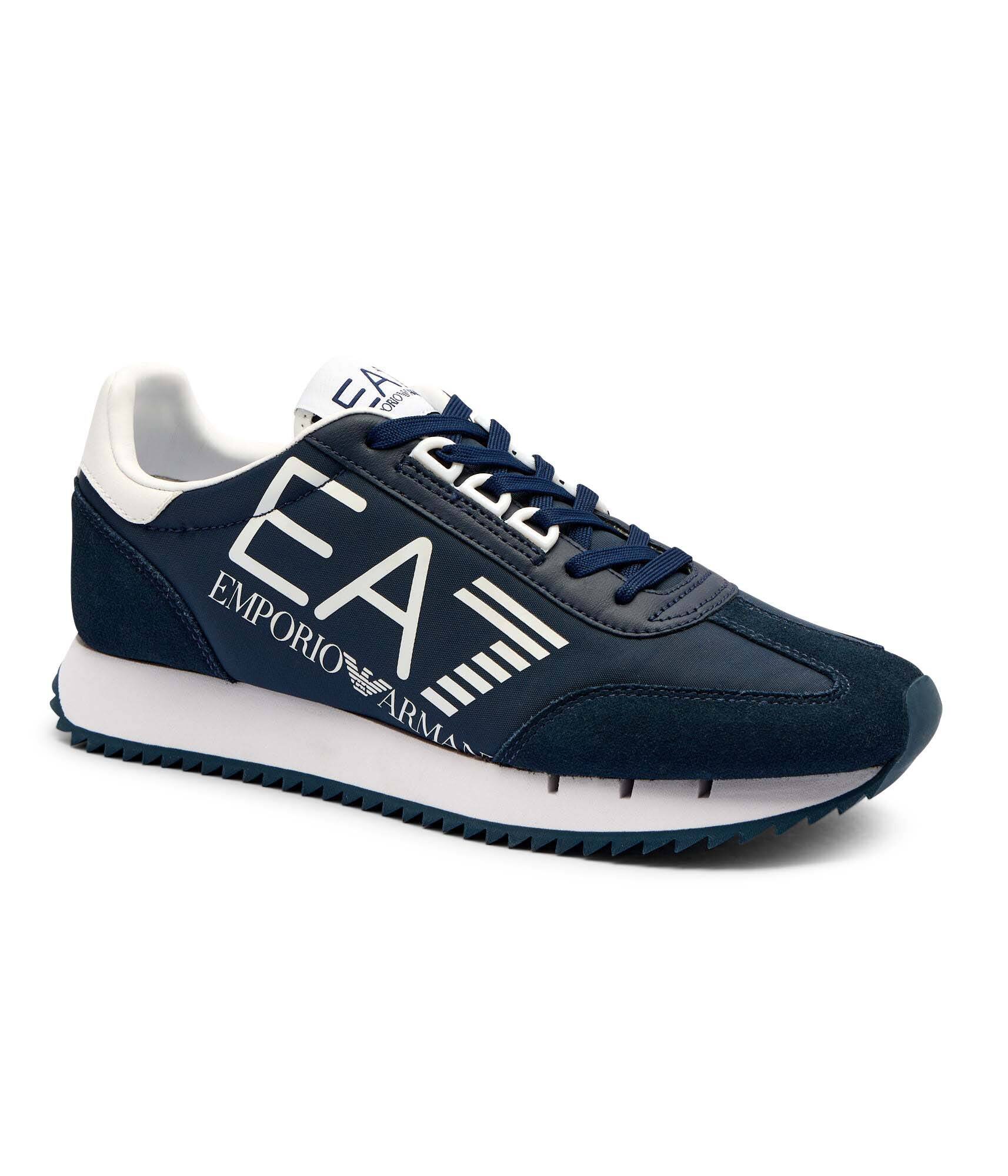 EA7 Sneakers cu adaos de piele