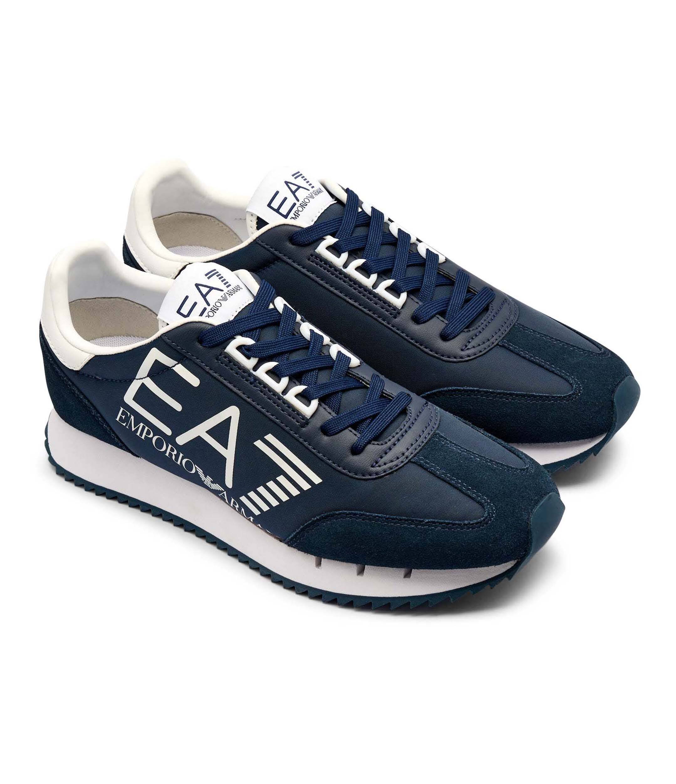 EA7 Sneakers cu adaos de piele