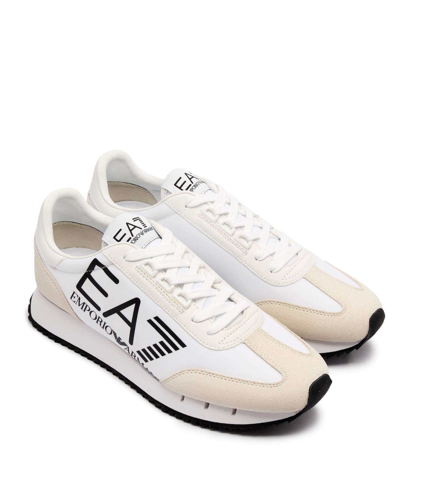 EA7 Sneakers cu adaos de piele