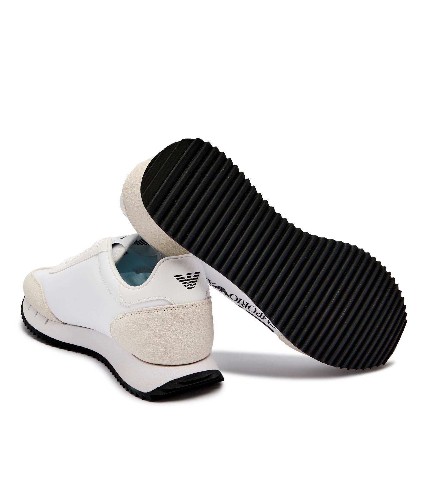 EA7 Sneakers cu adaos de piele