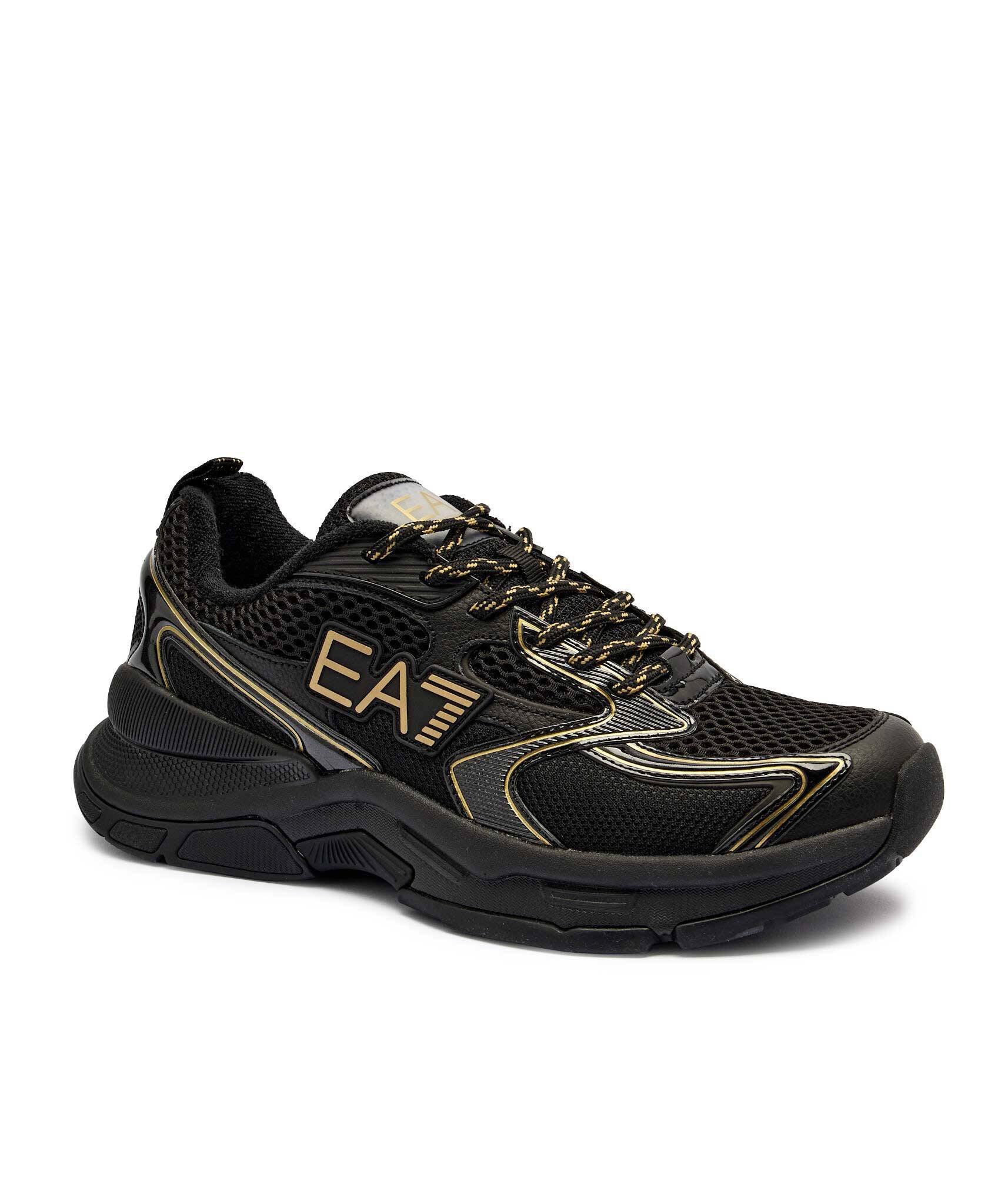 EA7 Sneakers cu adaos de piele