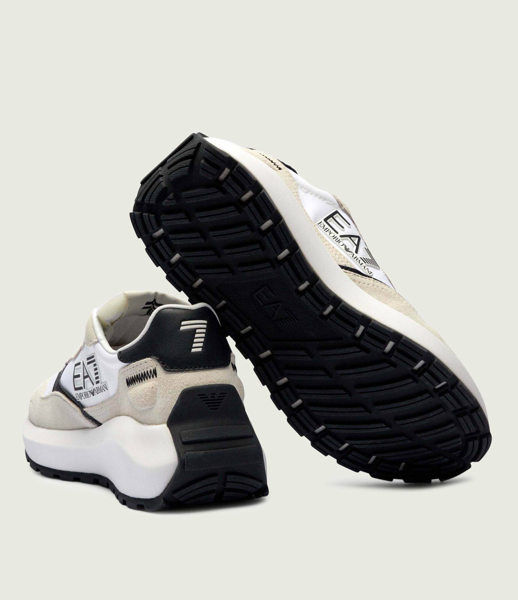 EA7 Sneakers cu adaos de piele