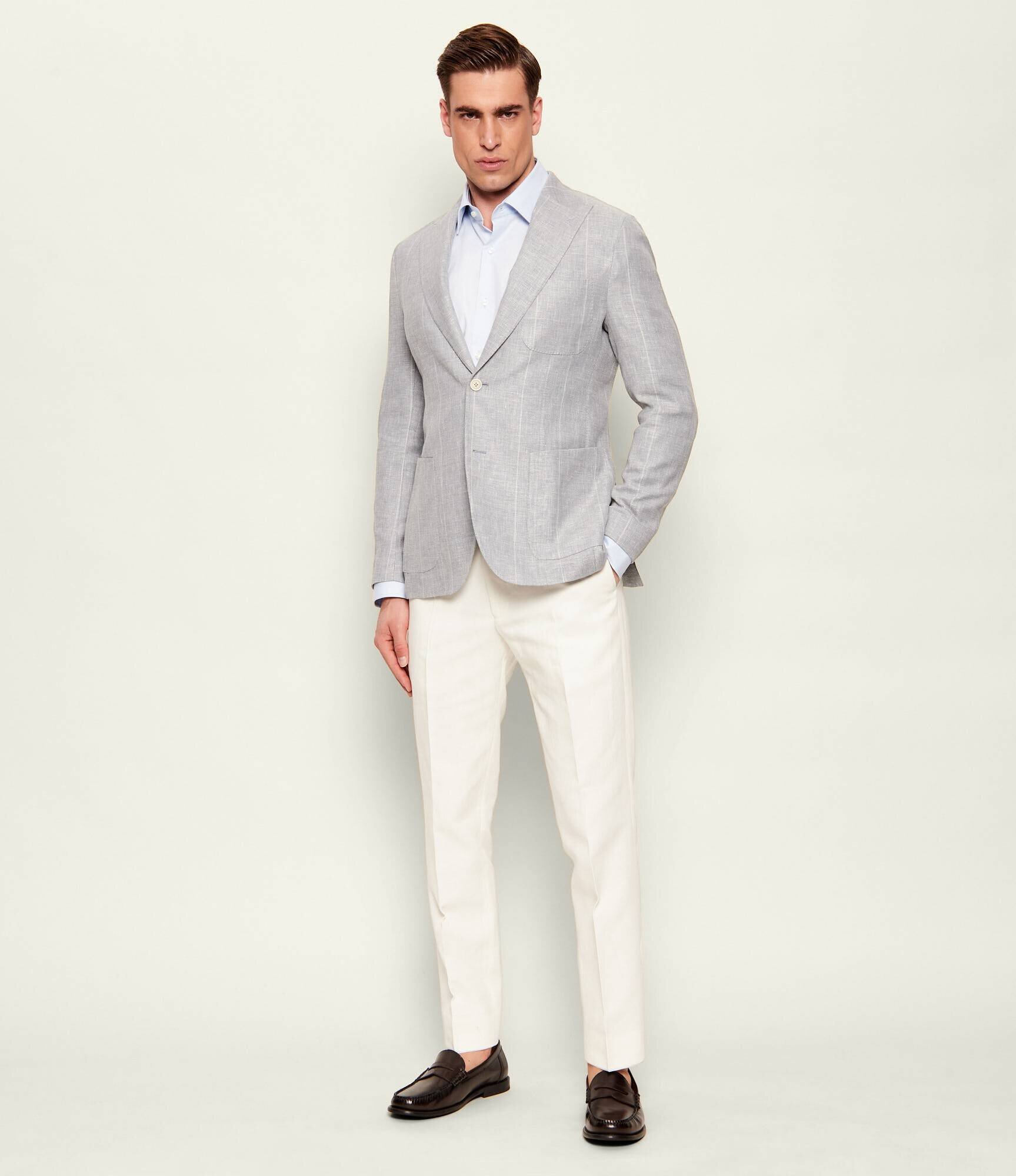 Eleventy De in sacou | Slim Fit | cu adaos de mătase și lână