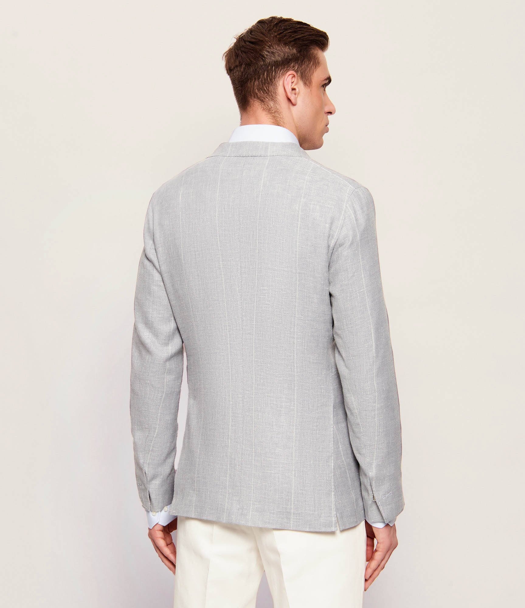 Eleventy De in sacou | Slim Fit | cu adaos de mătase și lână