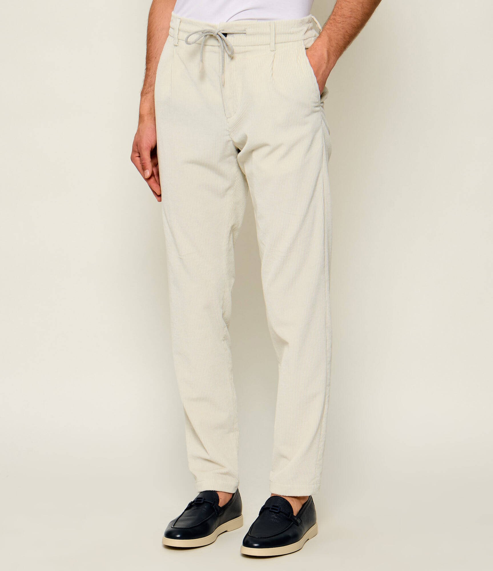 Eleventy Pantaloni | catifea reiată | regular fit cu adaos de cașmir