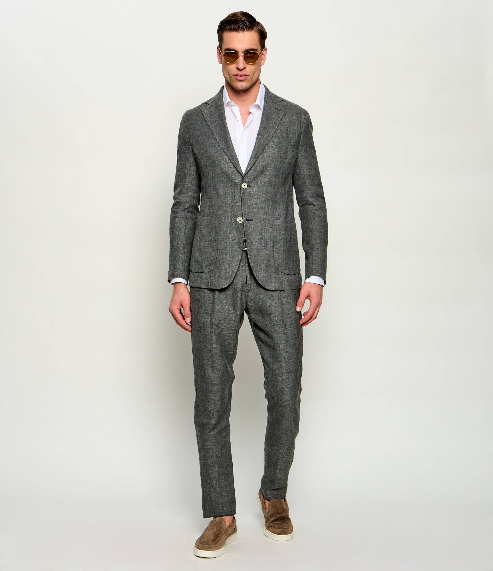 Eleventy Sacou | Slim Fit | cu adaos de mătase și lână