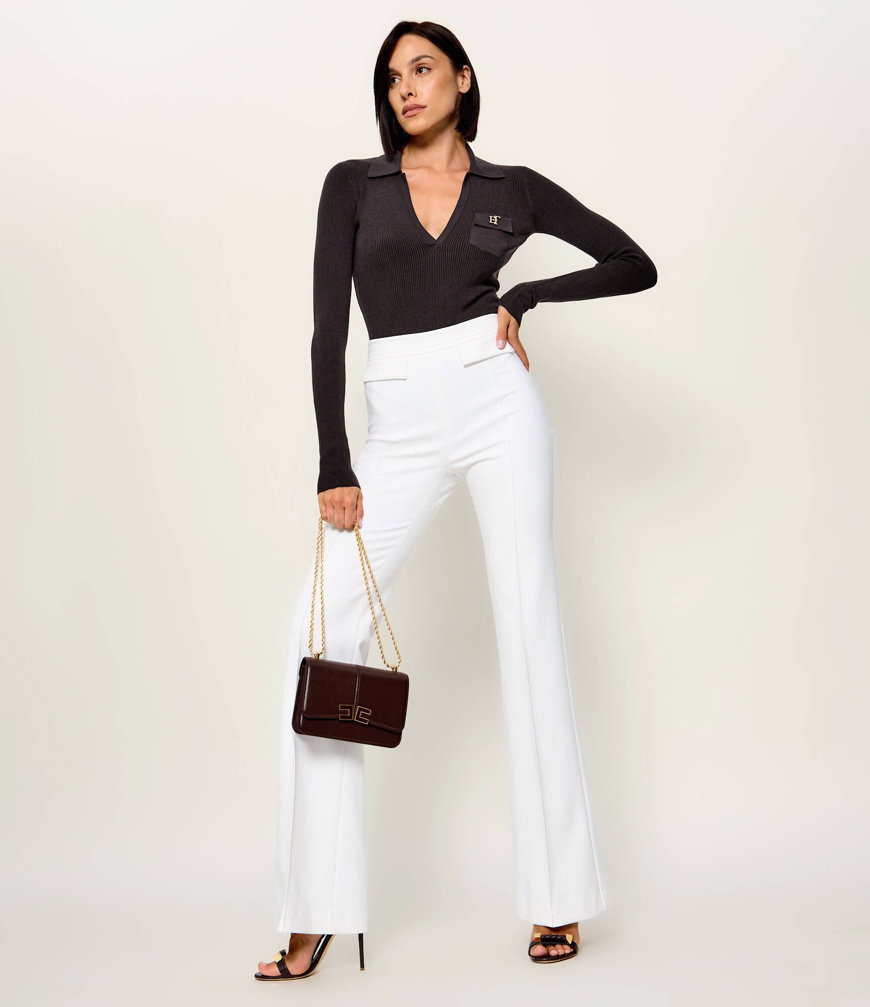 Elisabetta Franchi Body | Slim Fit cu adaos de mătase