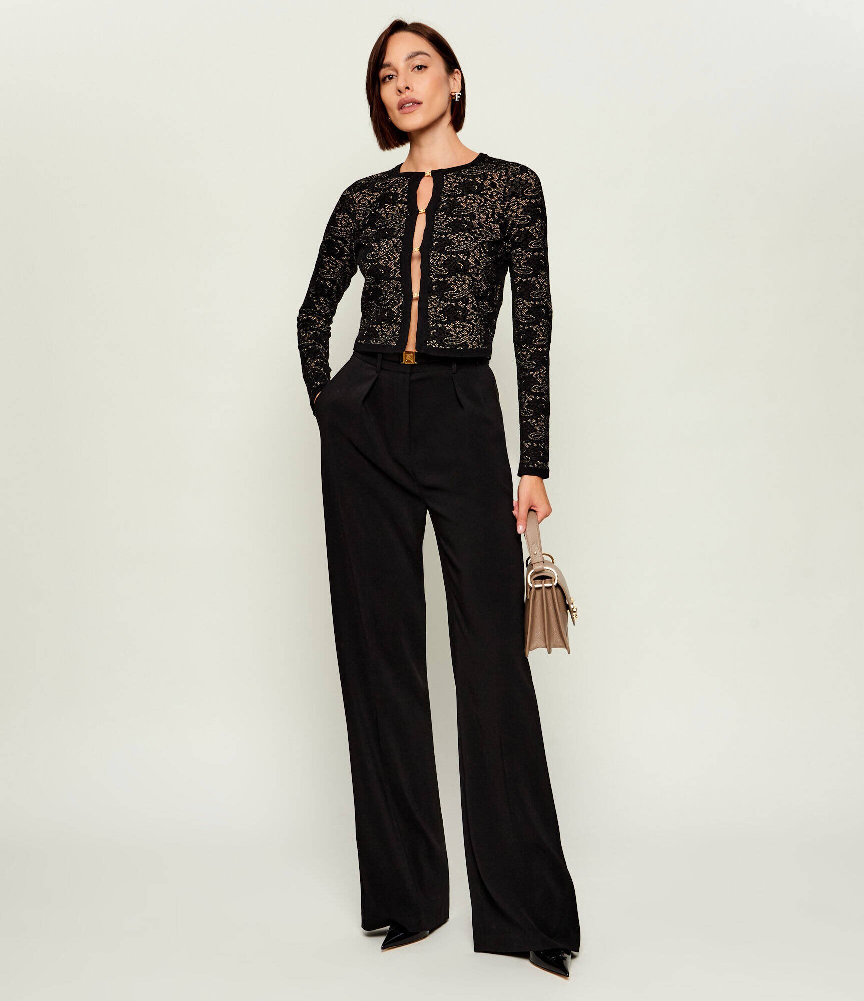 Elisabetta Franchi De dantelă cardigan | Slim Fit
